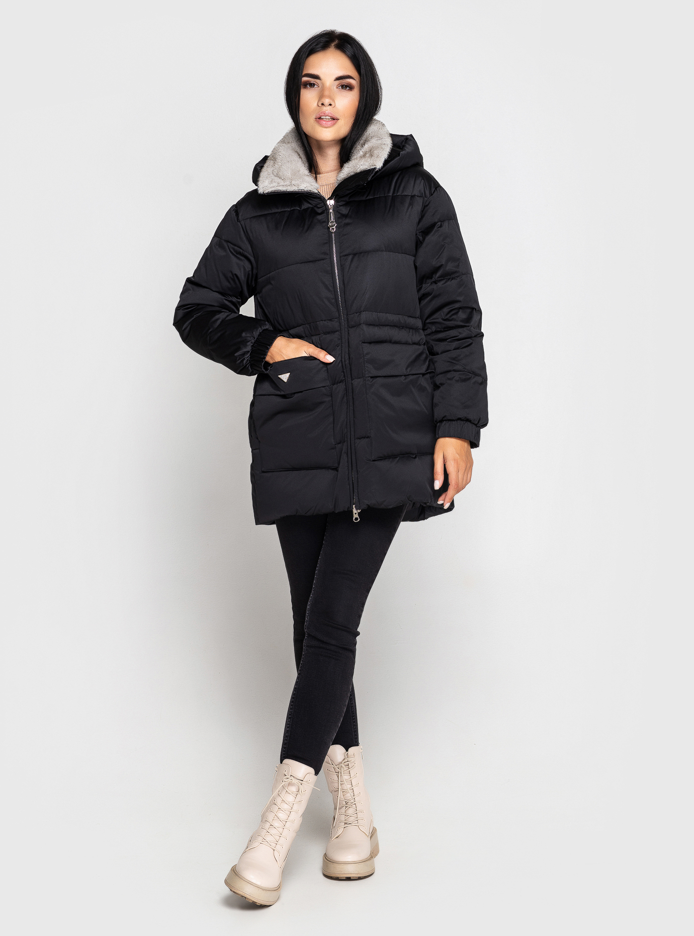 Куртка женская зимняя ZLLY 3306D Чёрный XL (ZL3306D-04): фото - Alster.ua
