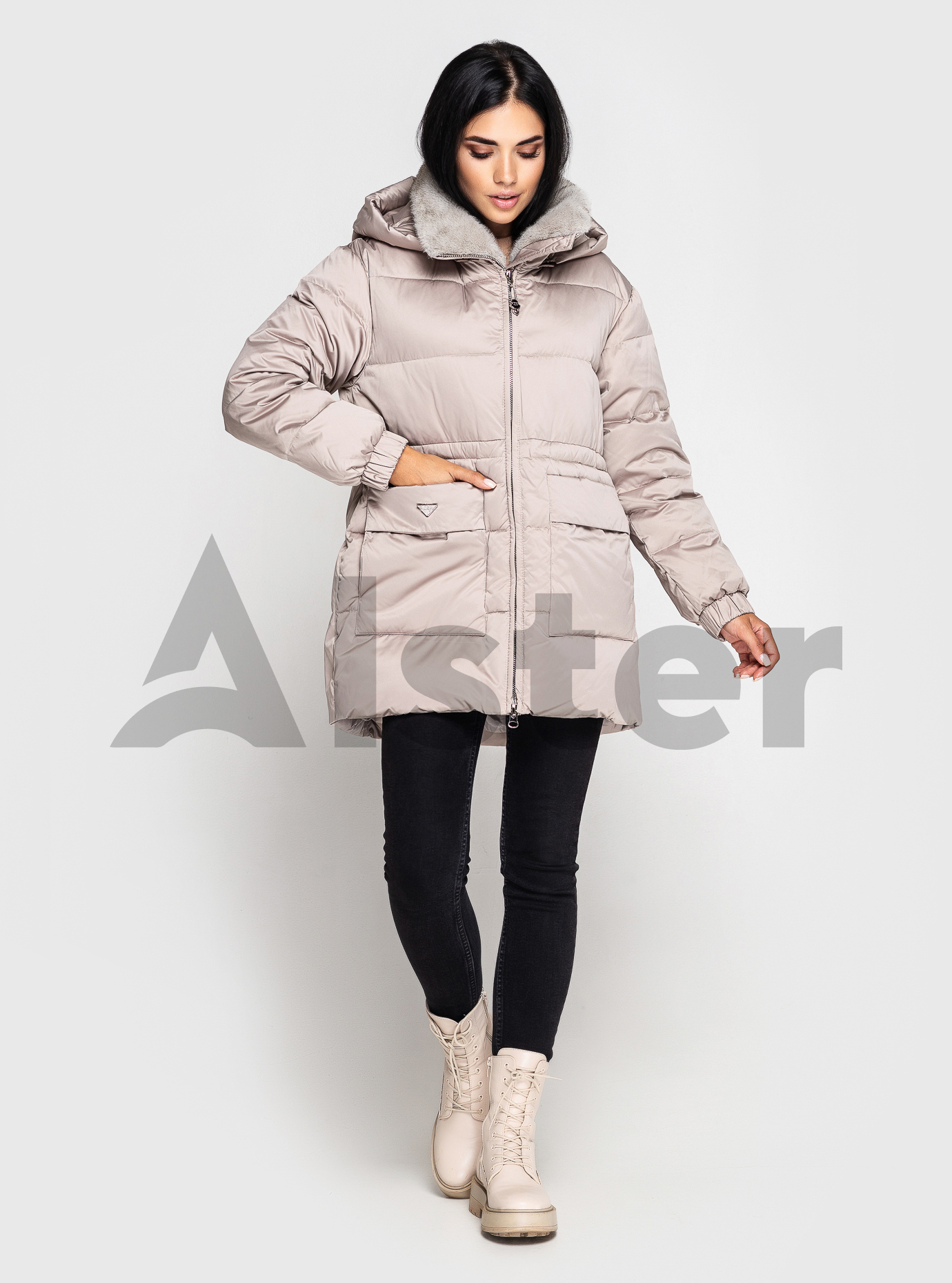 Куртка женская зимняя ZLLY 3306D Бежевый M (ZL3306D-07): фото - Alster.ua