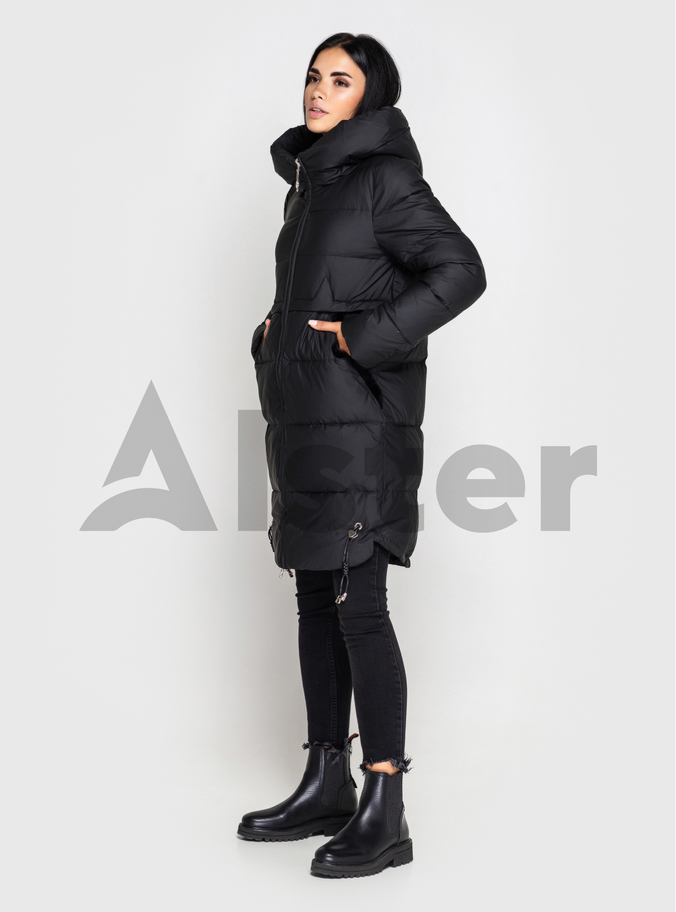 Зимняя женская удлиненная куртка ZLLY 3328 Чёрный M (ZL3328-02): фото - Alster.ua