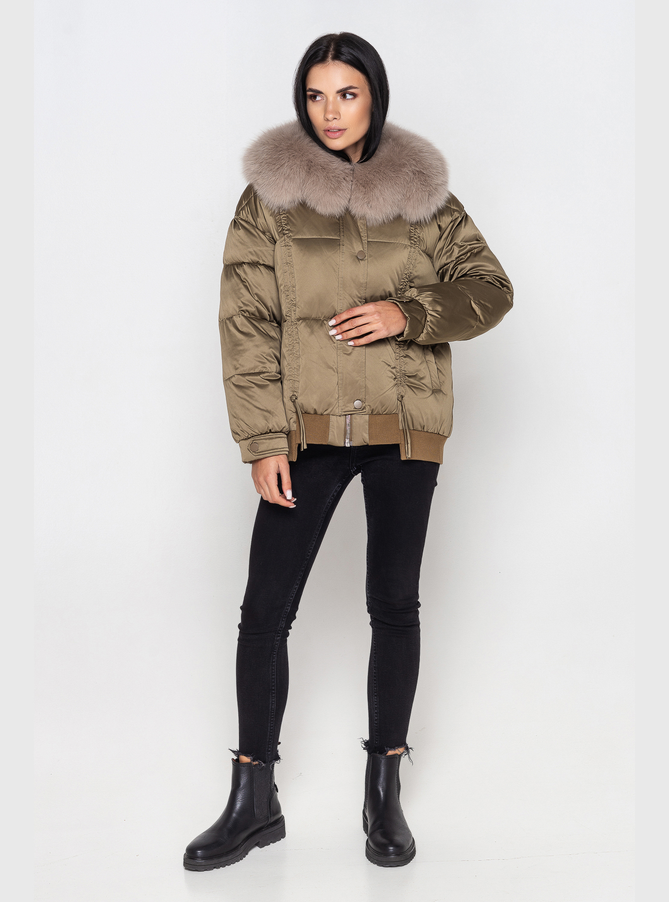 Зимняя куртка-бомбер ZLLY 3393 с мехом Бронзовый XL (ZL3393-14): фото - Alster.ua