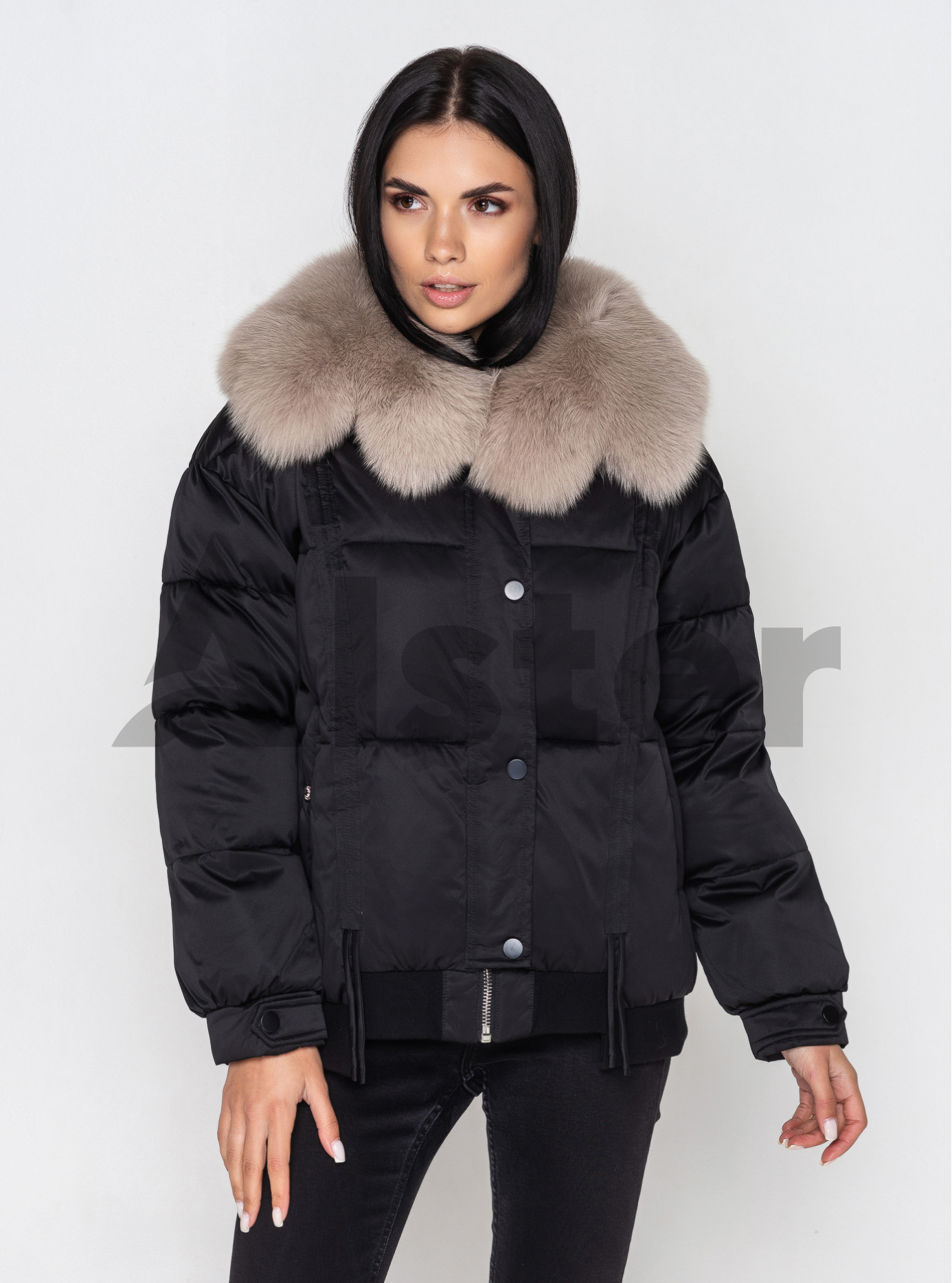 Зимняя куртка-бомбер ZLLY 3393 с мехом Чёрный XL (ZL3393-09): фото - Alster.ua