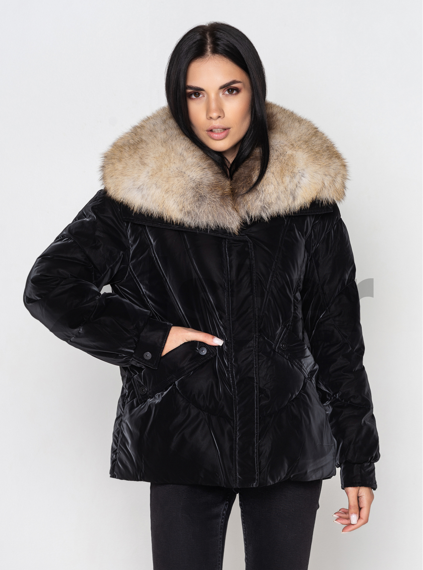 Короткая куртка ZLLY 3730 с мехом Чёрный XL (ZL3730-04): фото - Alster.ua