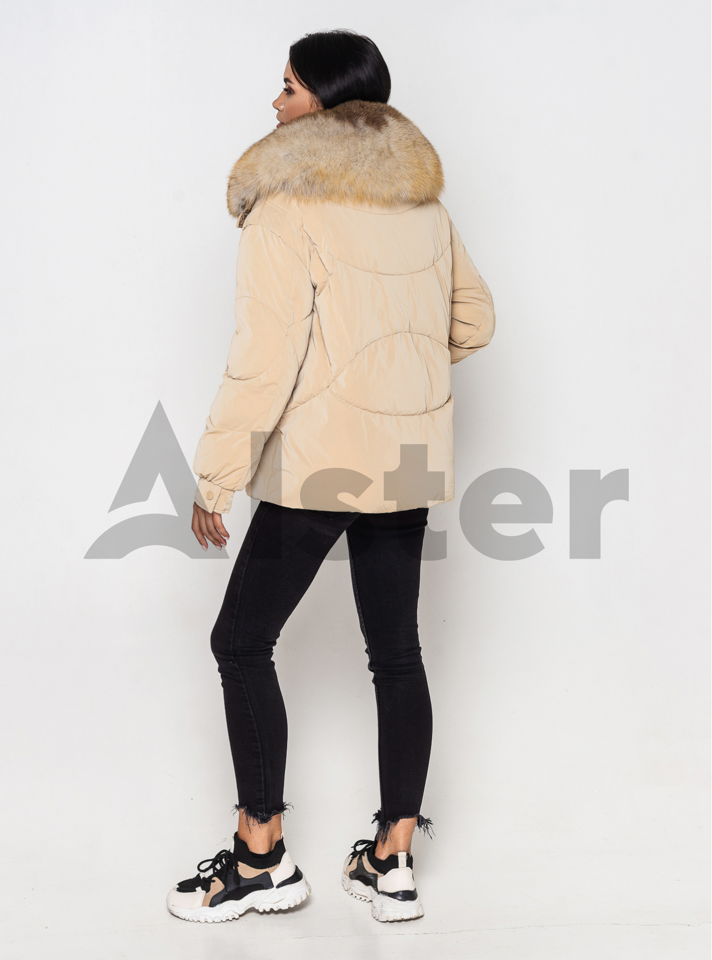 Короткая куртка ZLLY 3730 с мехом Бежевый L (ZL3730-08): фото - Alster.ua