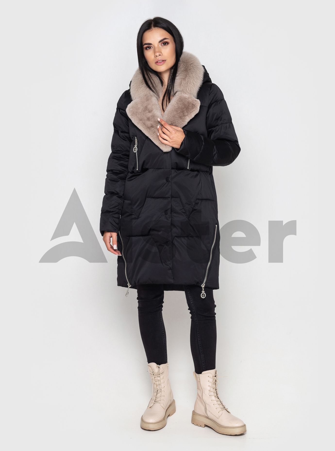 Куртка средней длины ZLLY 3750 с мехом Чёрный 2XL (ZL3750-10): фото - Alster.ua