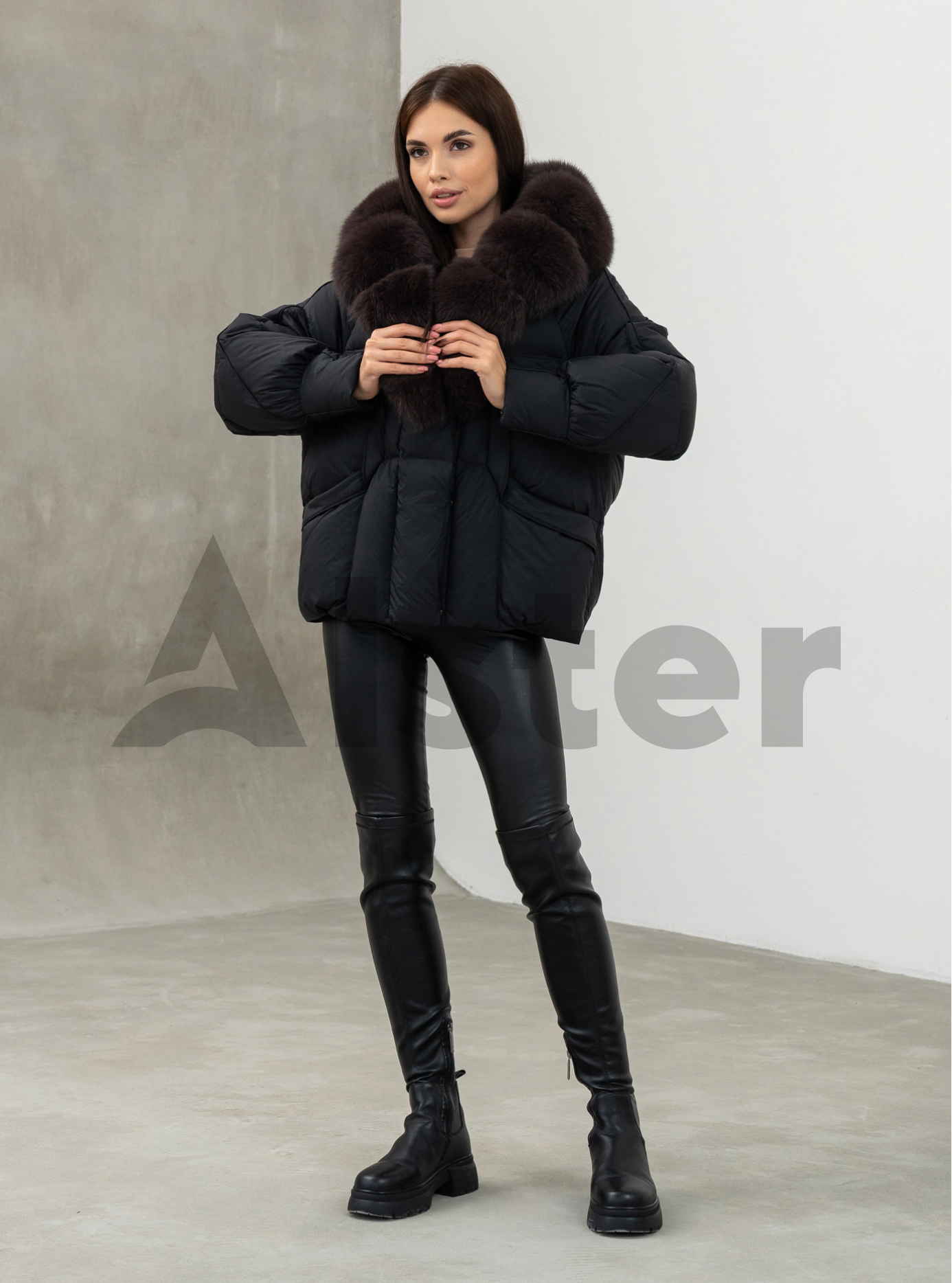 Женский пуховик с мехом ZLLY 539 Чёрный L (ZL25539-03): фото - Alster.ua