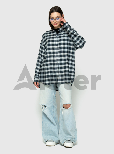 Женская клетчатая рубашка 2573 с длинным рукавом