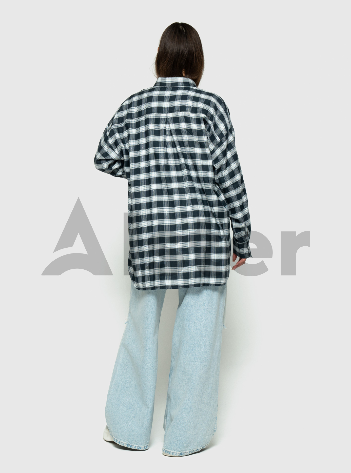 Женская клетчатая рубашка 2573 с длинным рукавом Зелёный S-M (A2573-01): фото - Alster.ua