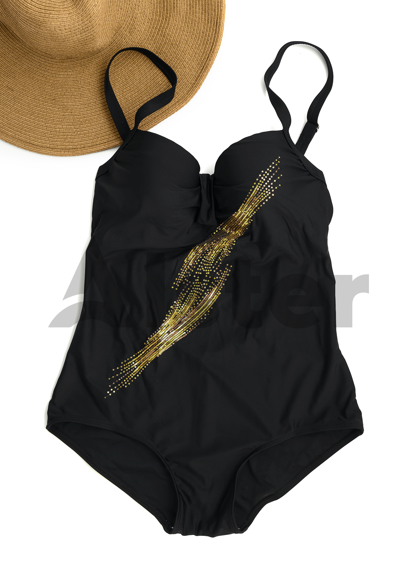 Сдельный купальник с пайетками Чёрный 44 (01-KK19002): фото - Alster.ua