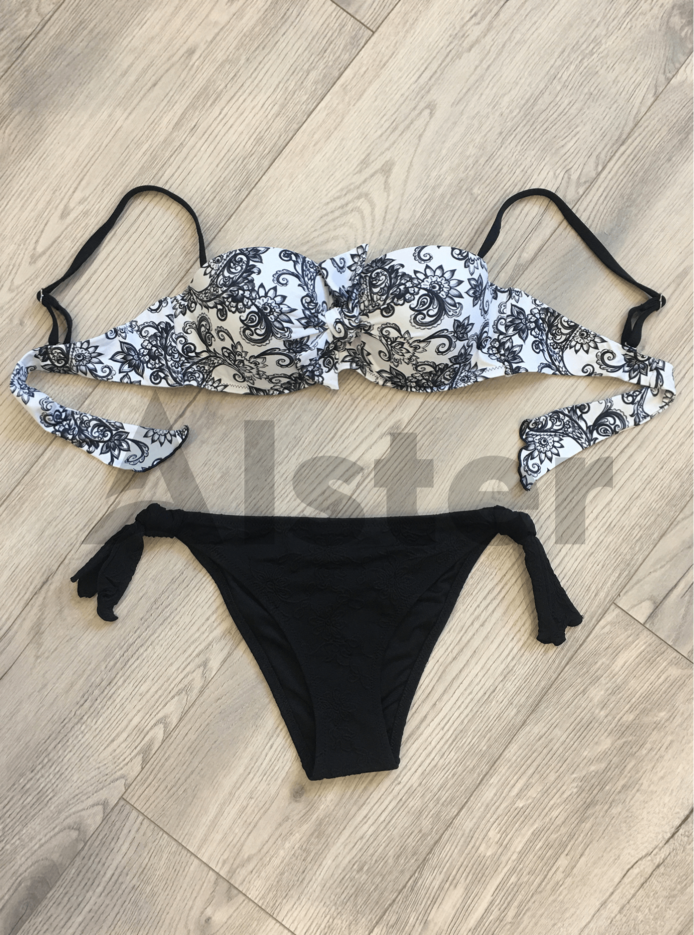 Купальник раздельный с узором Белый 40 (01-KE19014): фото - Alster.ua