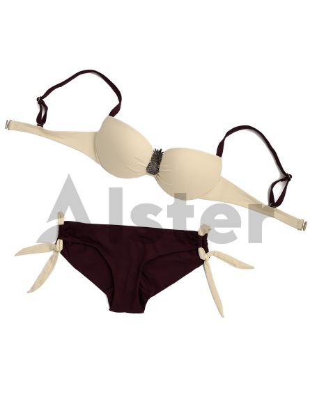 Раздельный купальник с брошью