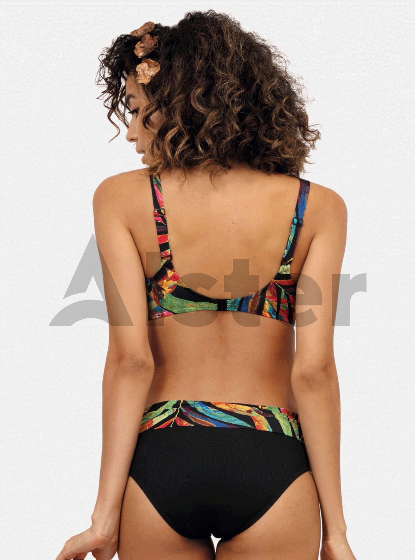 Раздельный купальник с манжетом на плавках Чёрный 46D (01-KF20074): фото - Alster.ua