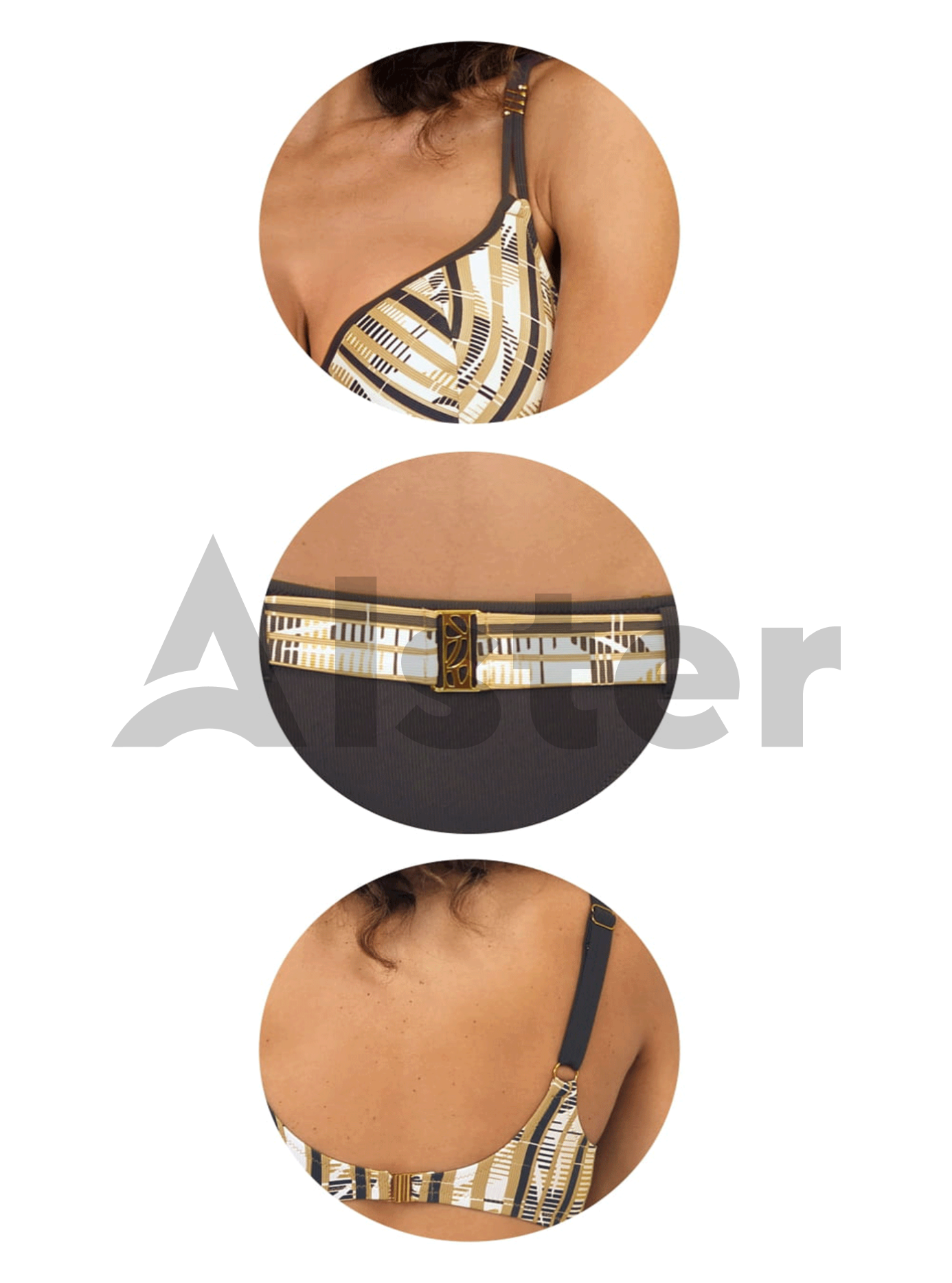 Раздельный комбинированный купальник Серый 40H (01-KF20112): фото - Alster.ua