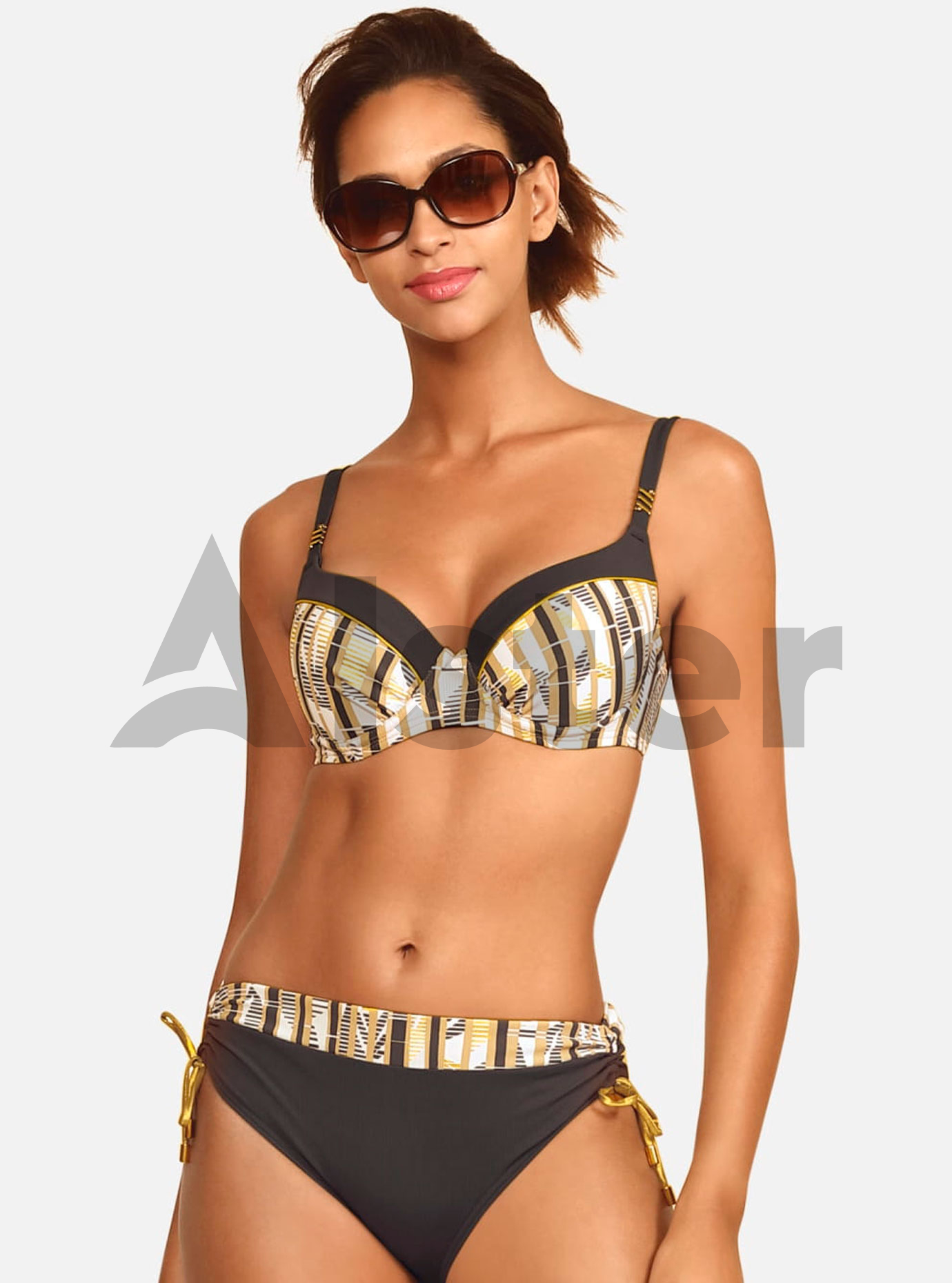 Раздельный комбинированный купальник Серый 46C (01-KF20151): фото - Alster.ua