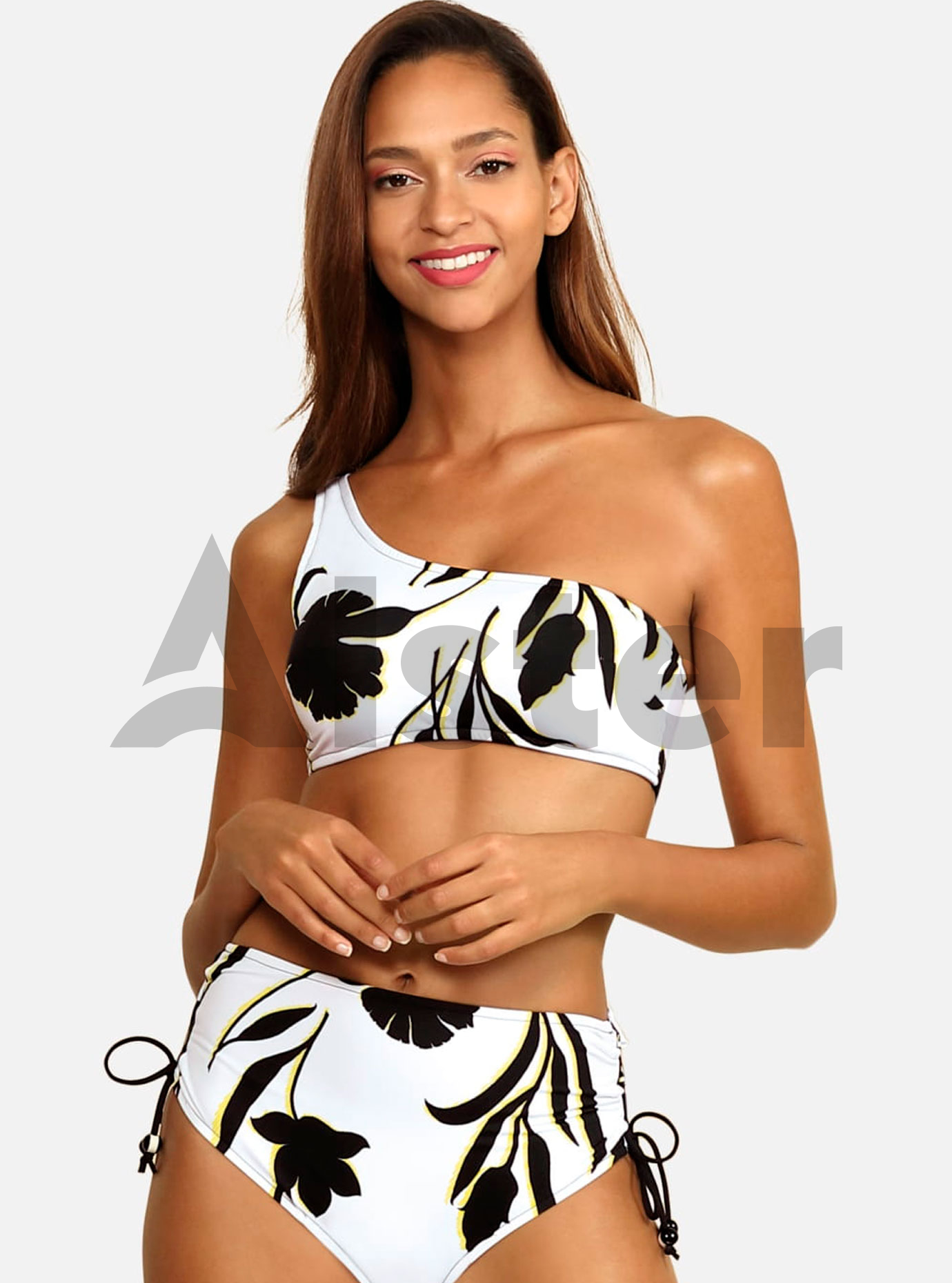 Раздельный купальник на одно плечо Белый M (01-KF20275): фото - Alster.ua