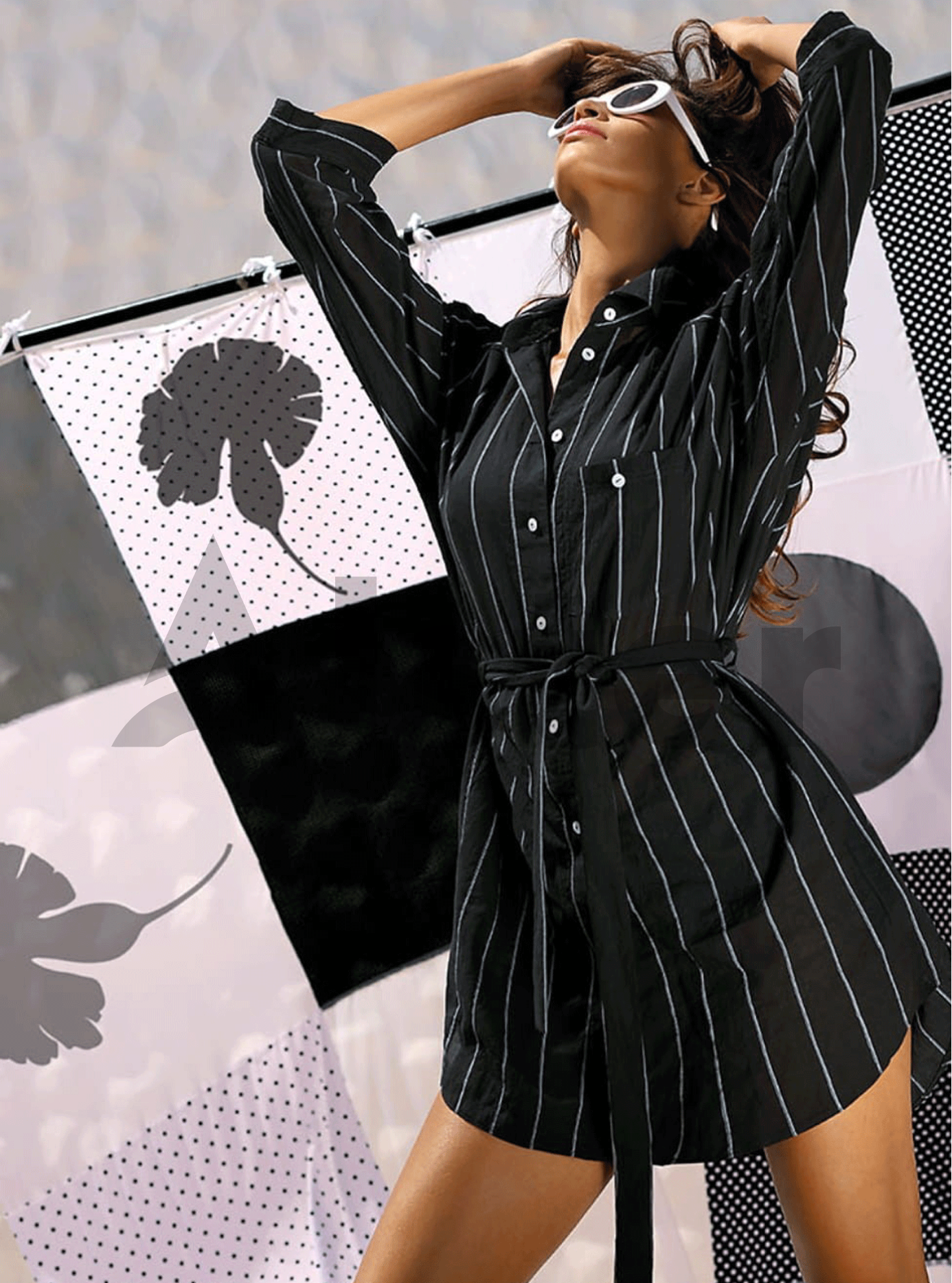 Пляжная туника-рубашка Чёрный S (01-T19009): фото - Alster.ua Пляжная туника-рубашка Чёрный S (01-T19009): фото - Alster.ua