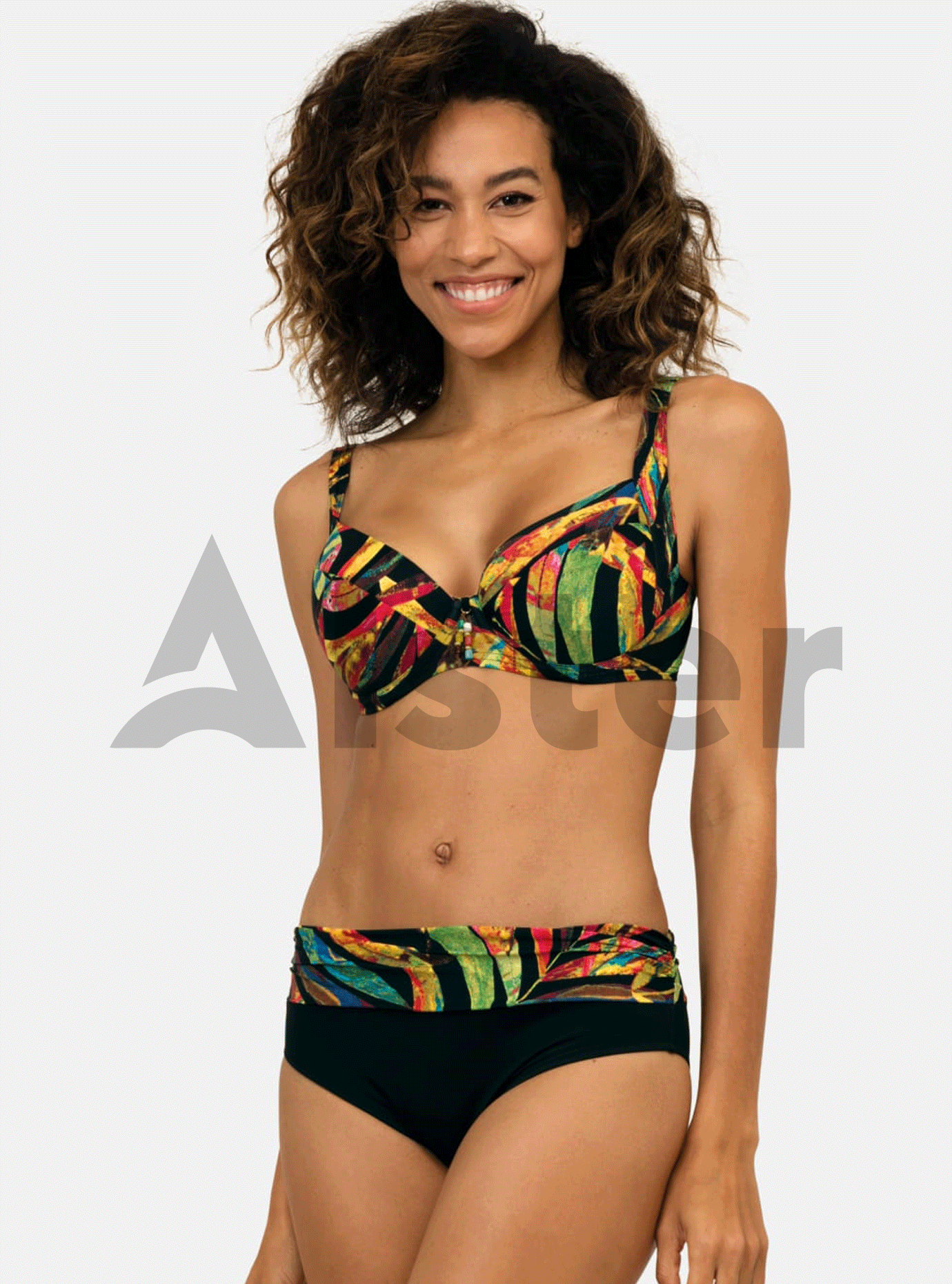 Раздельный купальник с манжетом на плавках Чёрный 46H (01-KF20227): фото - Alster.ua