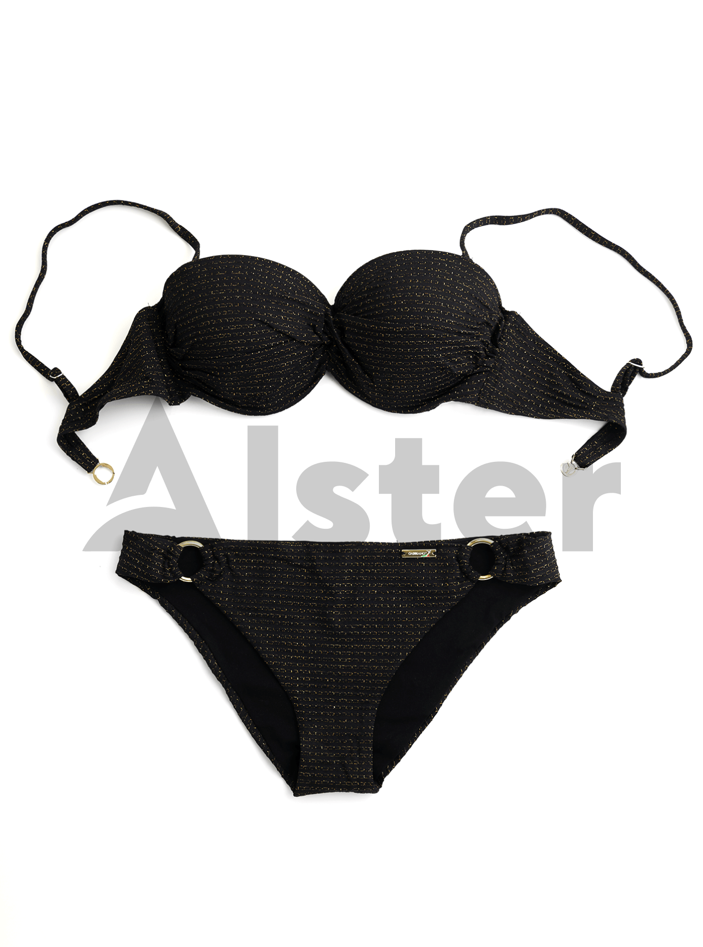 Раздельный однотонный купальник с люрексом Чёрный 38D (01-KG19012): фото - Alster.ua Раздельный однотонный купальник с люрексом Чёрный 38D (01-KG19012): фото - Alster.ua