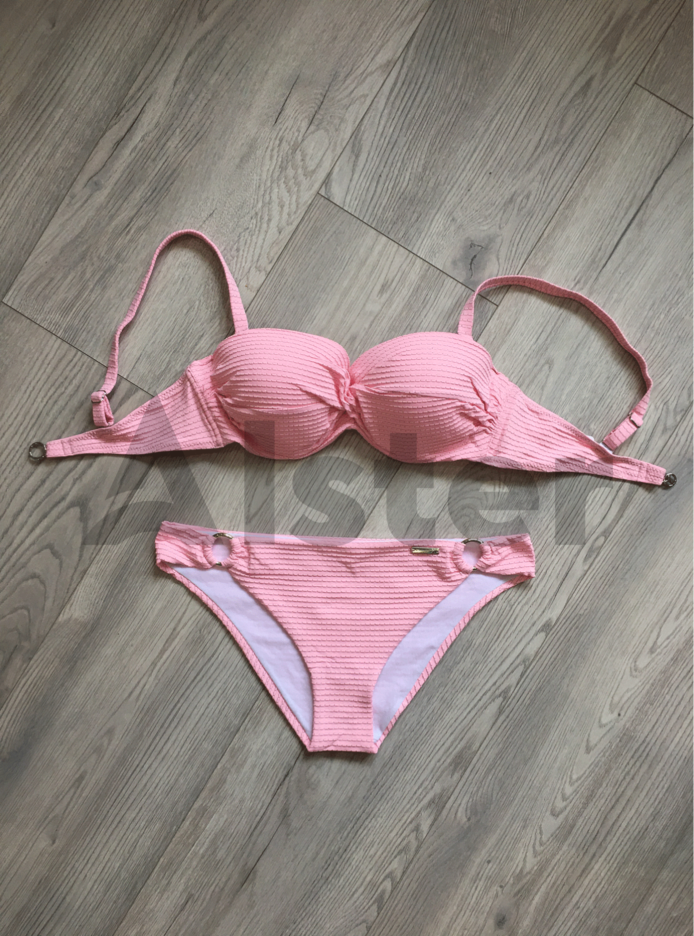 Раздельный однотонный купальник с люрексом Светло розовый 42C (01-KG190125): фото - Alster.ua