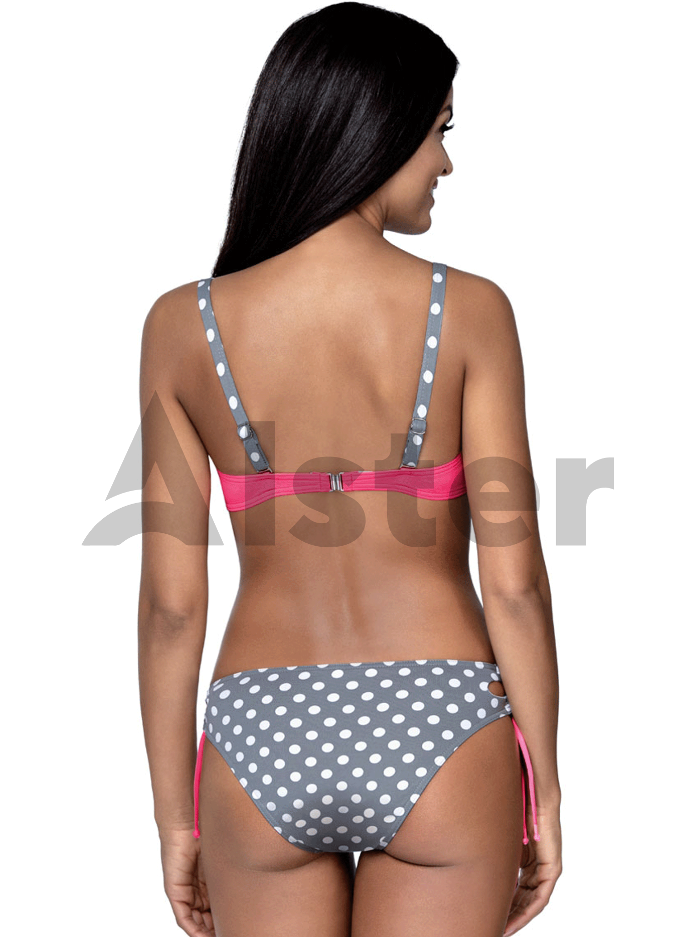 Раздельный комбинированный купальник в горошек Розовый 42B (01-KL20043): фото - Alster.ua