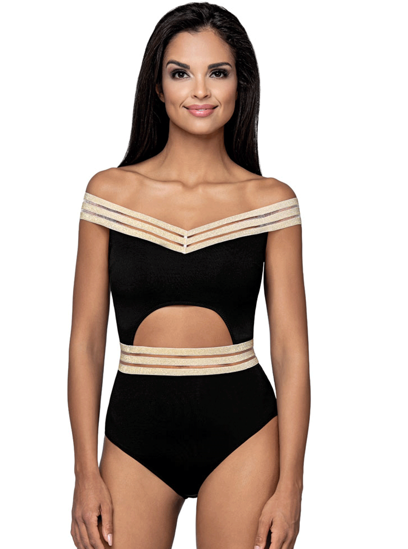 Сдельный комбинированный купальник Чёрный 42 (01-KL20074): фото - Alster.ua