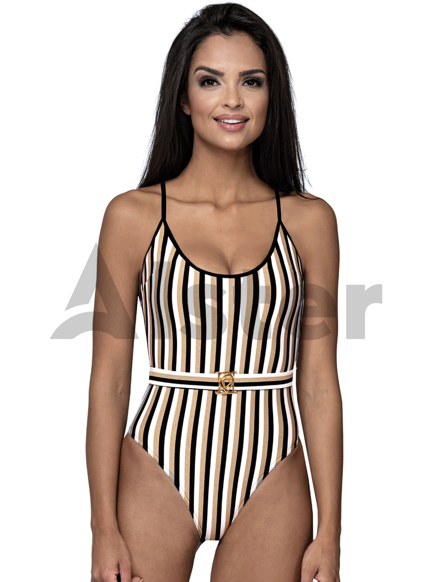 Сдельный купальник в полоску Бежевый 36 (01-KL20088): фото - Alster.ua Сдельный купальник в полоску Бежевый 36 (01-KL20088): фото - Alster.ua