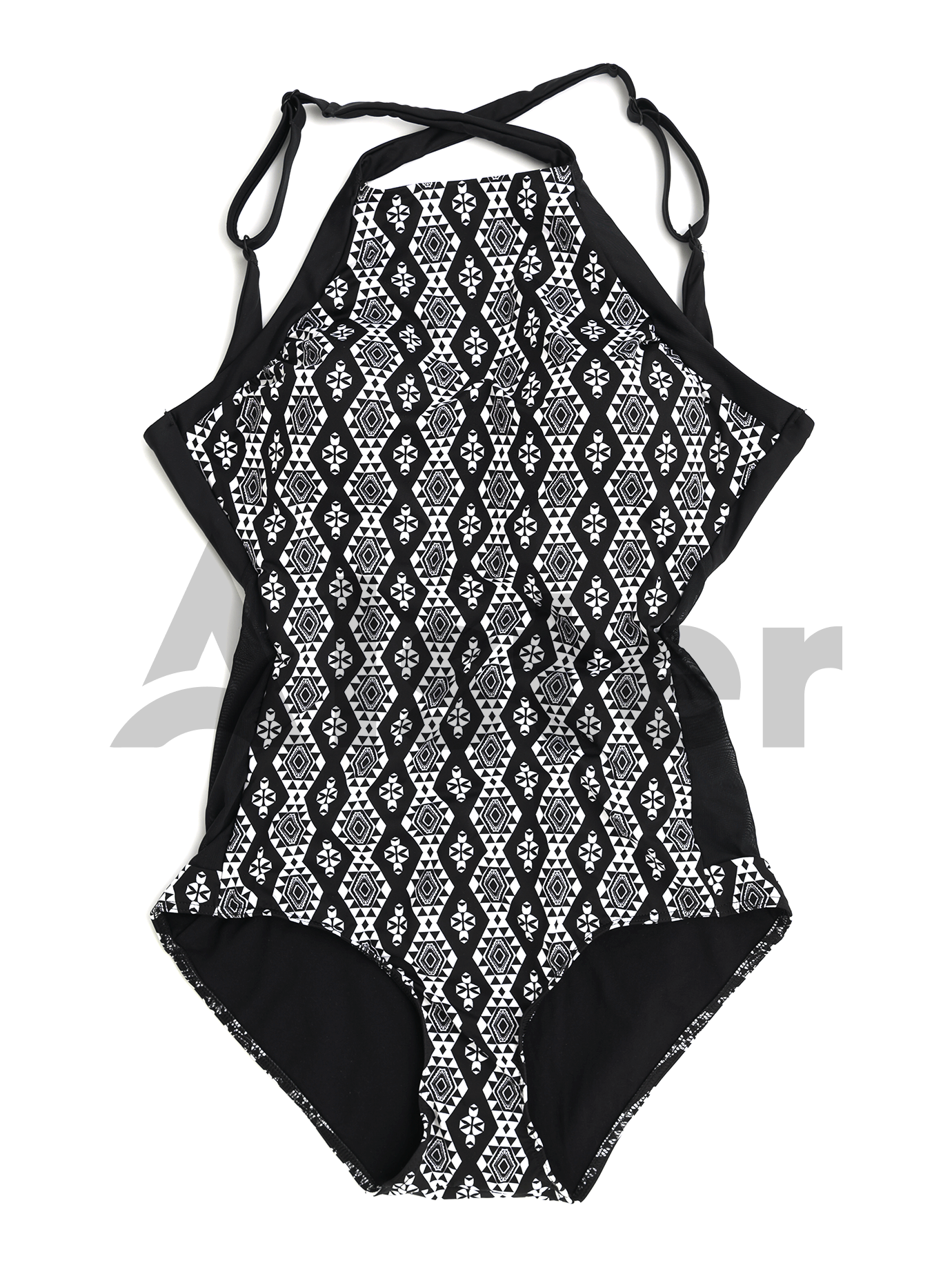 Сдельный купальник со вставками из сетки Чёрный XL (01-K190954): фото - Alster.ua Сдельный купальник со вставками из сетки Чёрный XL (01-K190954): фото - Alster.ua