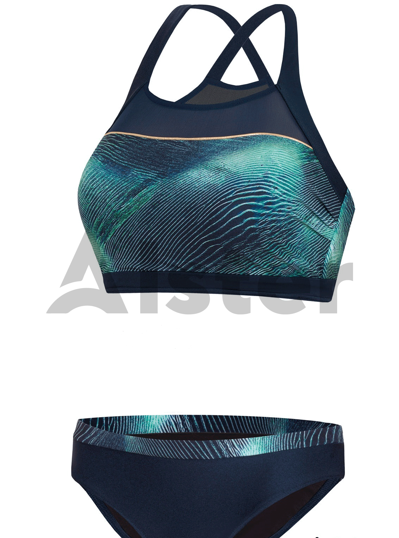 Раздельный спортивный купальник Синий L (01-K190935L): фото - Alster.ua