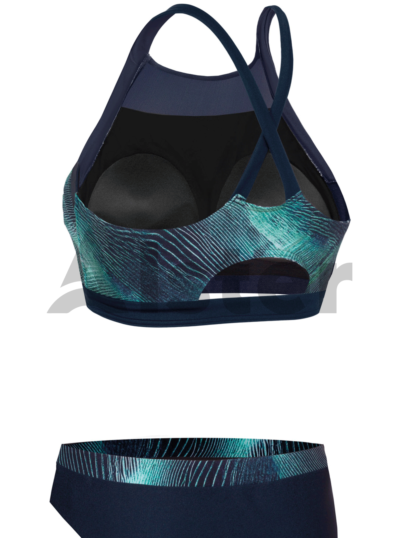 Раздельный спортивный купальник Синий L (01-K190935L): фото - Alster.ua