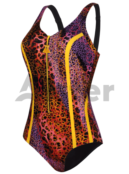 Сдельный спортивный купальник со змейкой