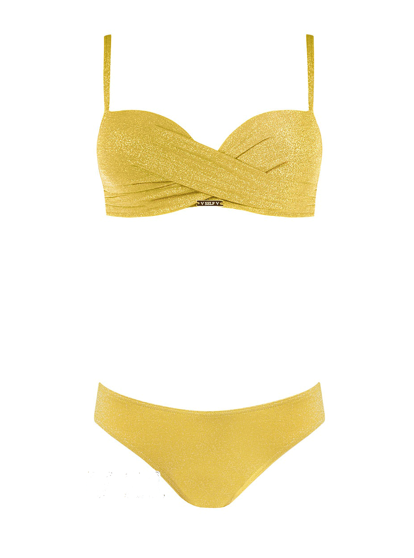 Раздельный купальник с люрексом Жёлтый 36C (01-KB190684): фото - Alster.ua