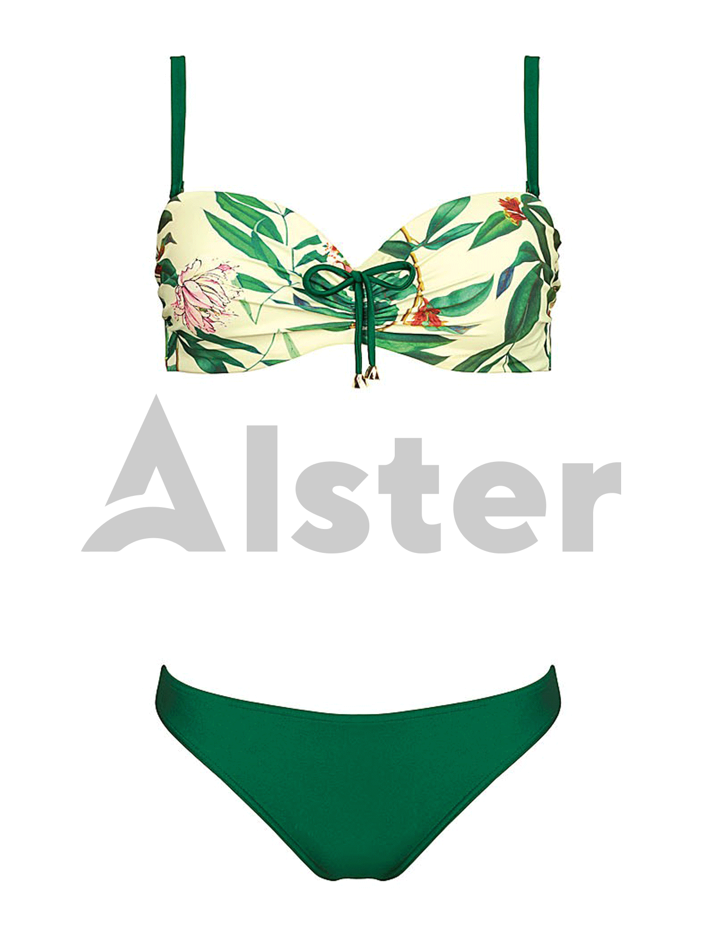 Раздельный купальник с цветами Зелёный 42C (01-K190699): фото - Alster.ua