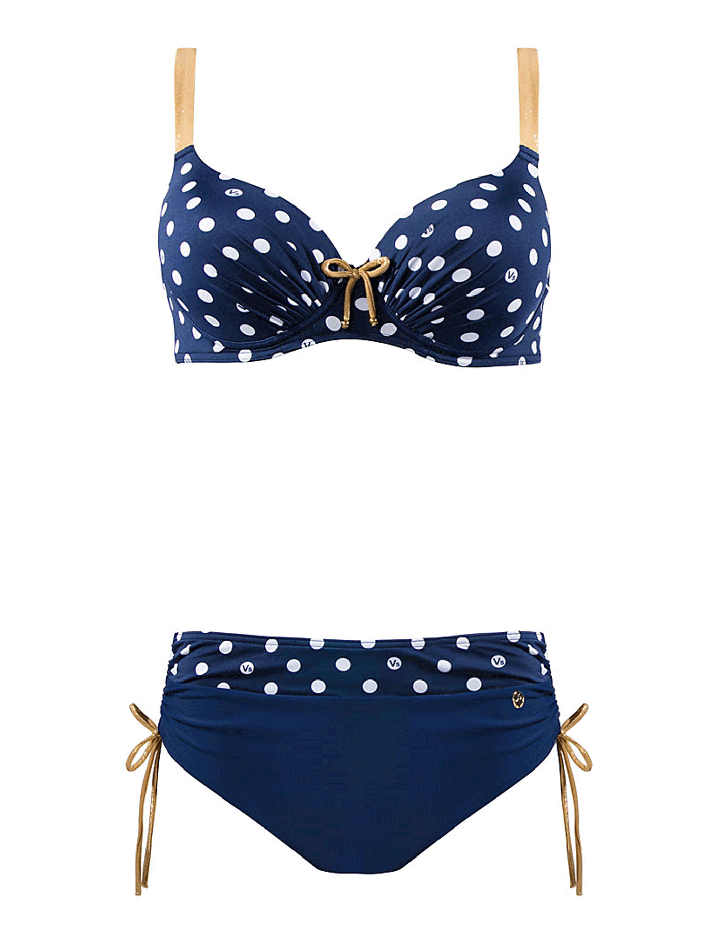 Раздельный классический купальник в горошек Синий 42G (01-K190767): фото - Alster.ua