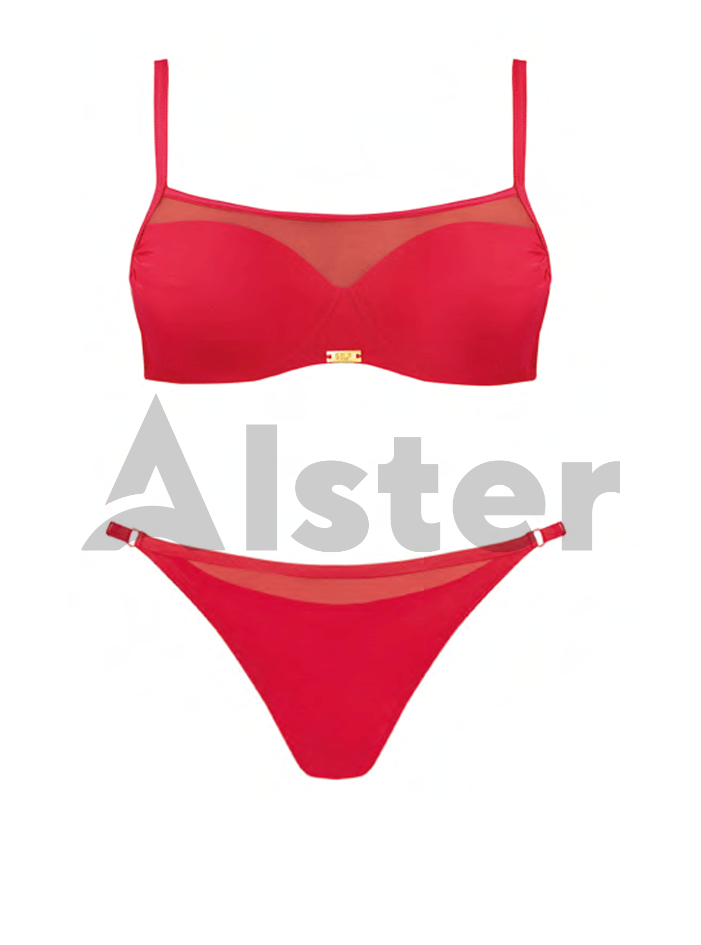 Купальник балконет с сеткой SELF S1002LM Красный 40C (01-KS210063): фото - Alster.ua