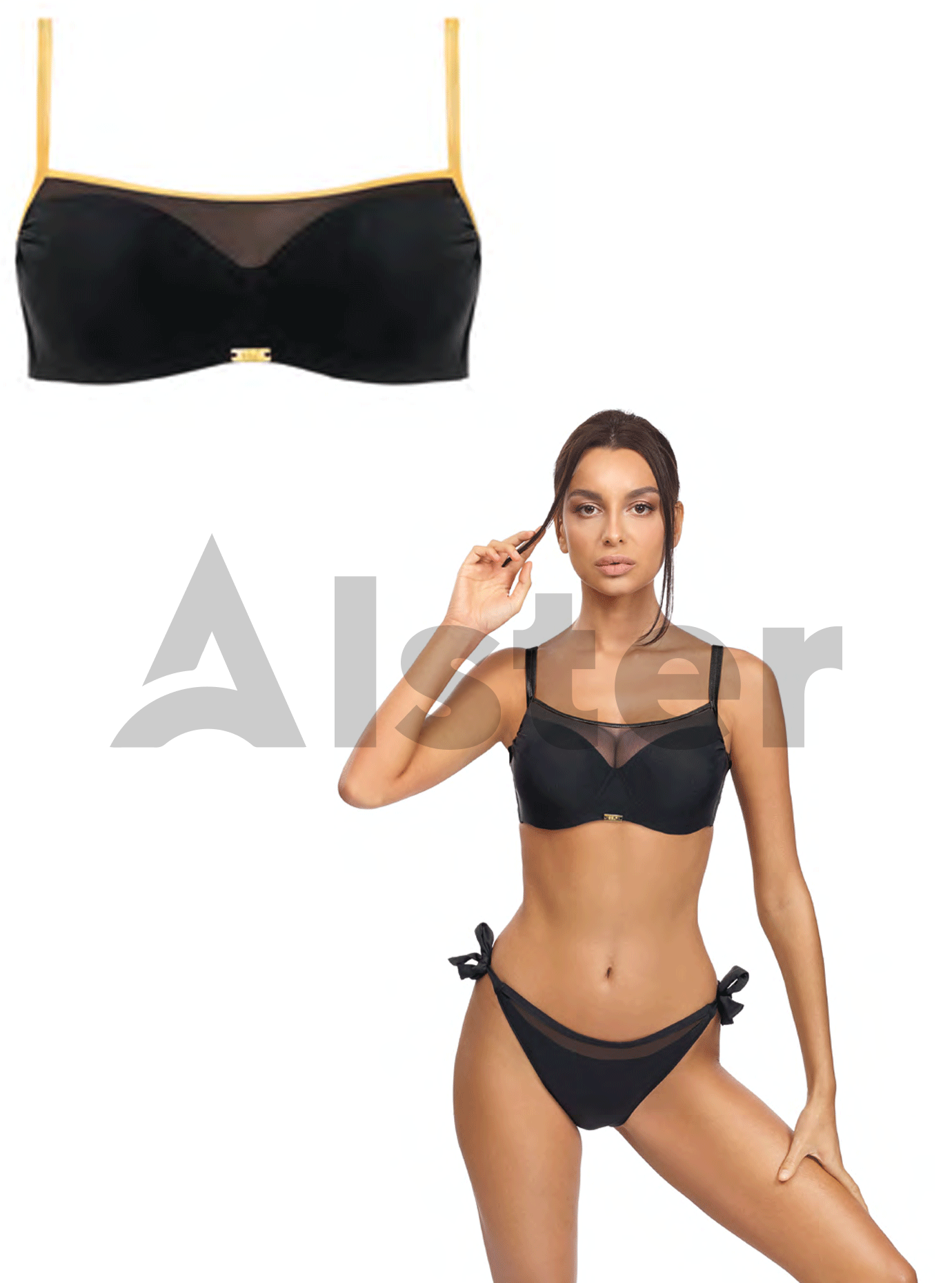 Купальник балконет с сеткой SELF S1002WM Золото 46F (01-KS210226): фото - Alster.ua