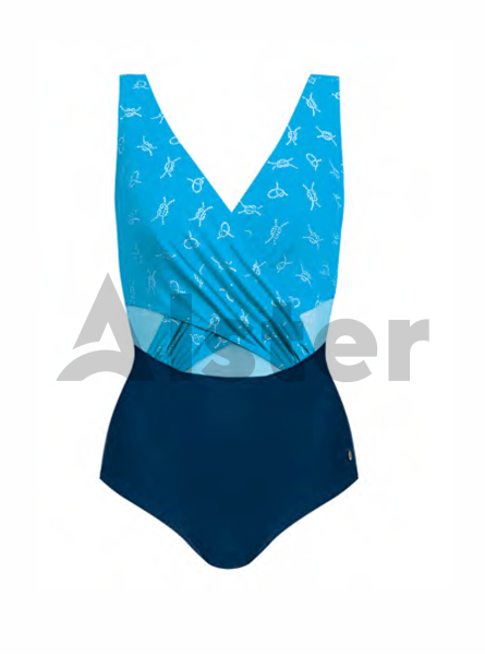 Сдельный купальник с декоративной сеткой SELF S1081M21