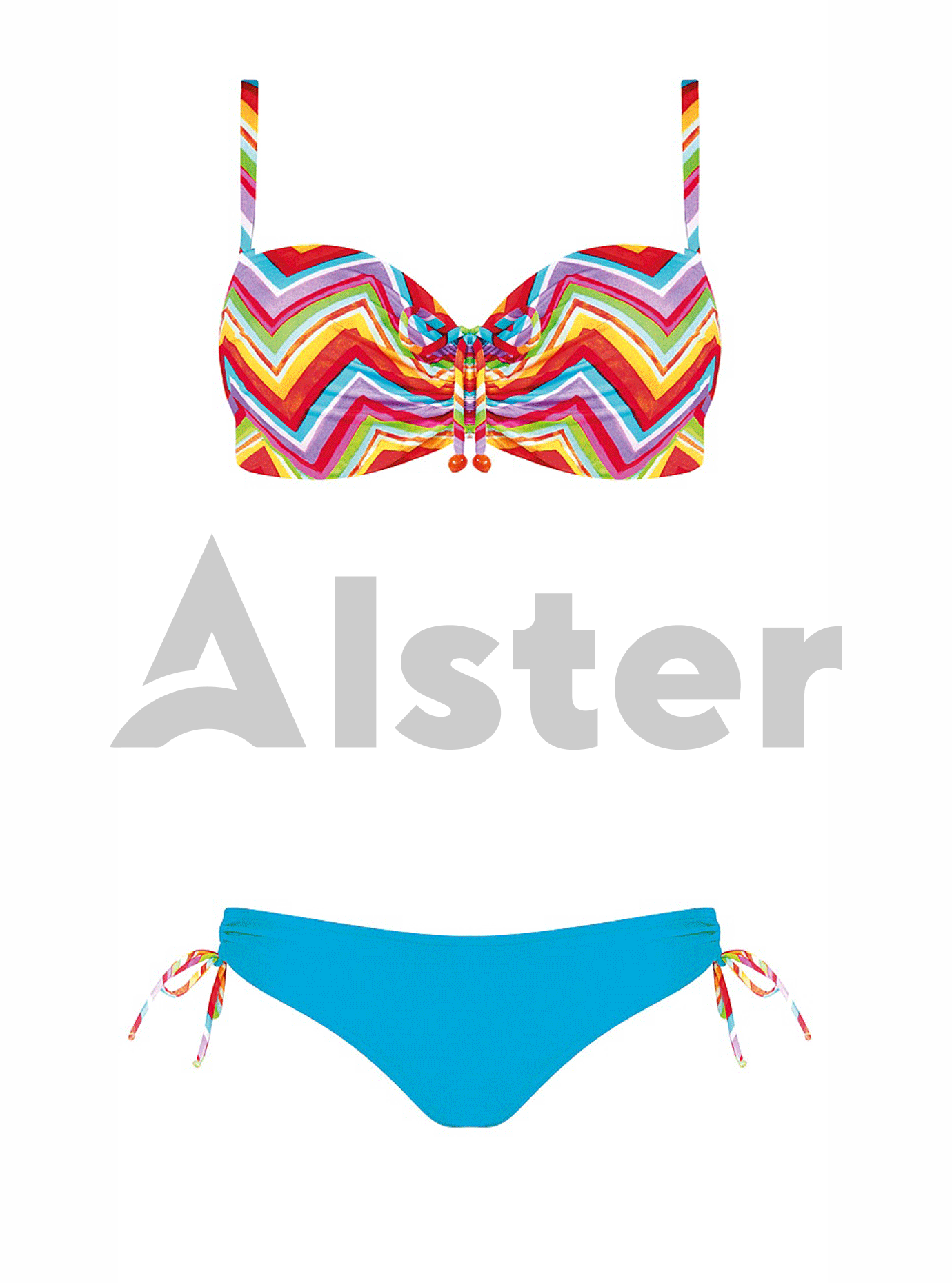 Раздельный купальник с орнаментом SELF S730B20 Голубой 40D (01-KS210002): фото - Alster.ua