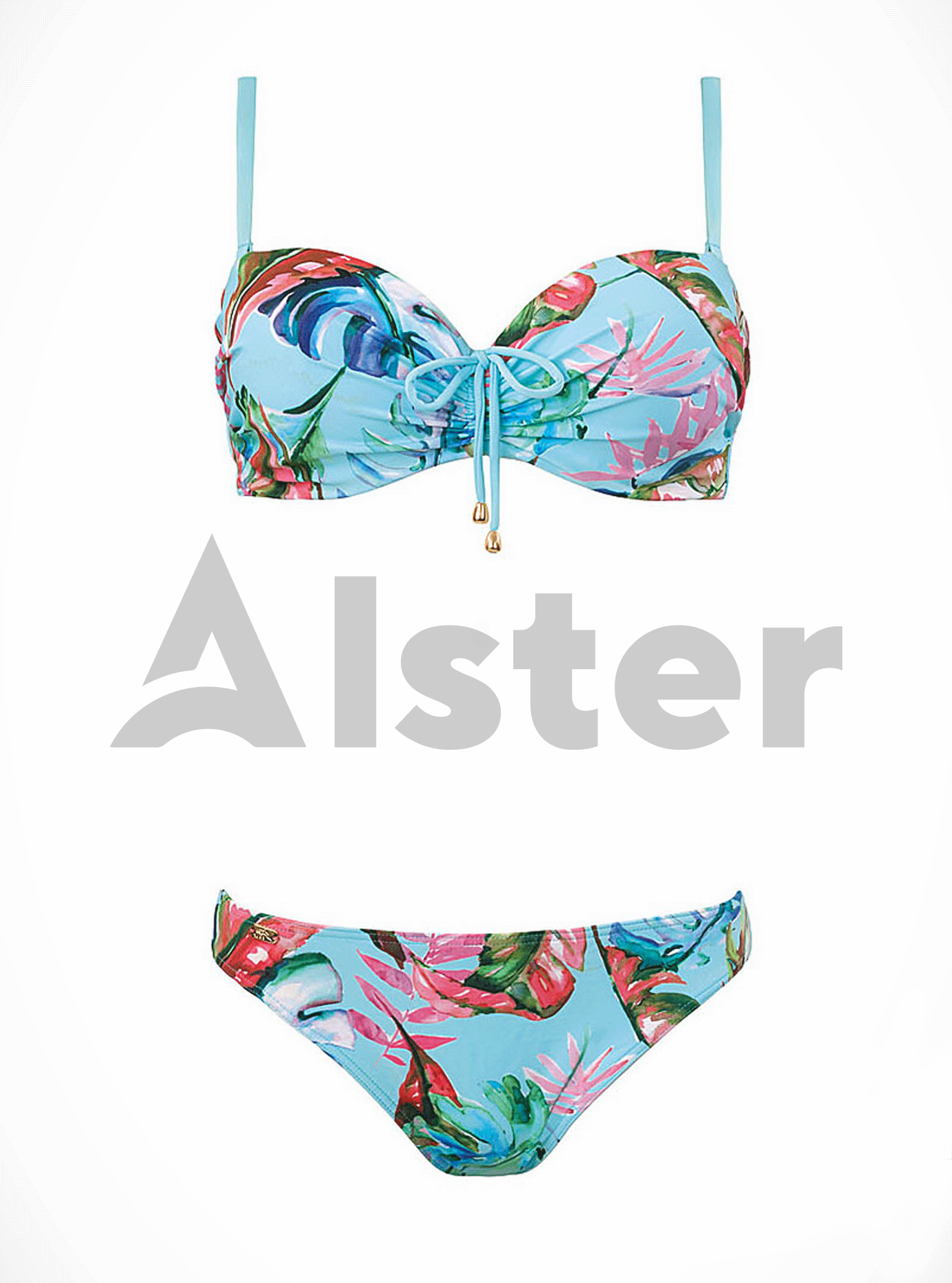 Раздельный купальник с цветами SELF S730V20 Мята 38B (01-KS210005): фото - Alster.ua