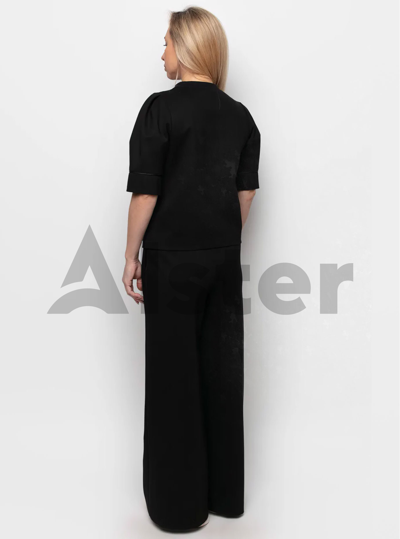 Женский трикотажный костюм однотонный весна/лето Чёрный XL (102-001-12): фото - Alster.ua