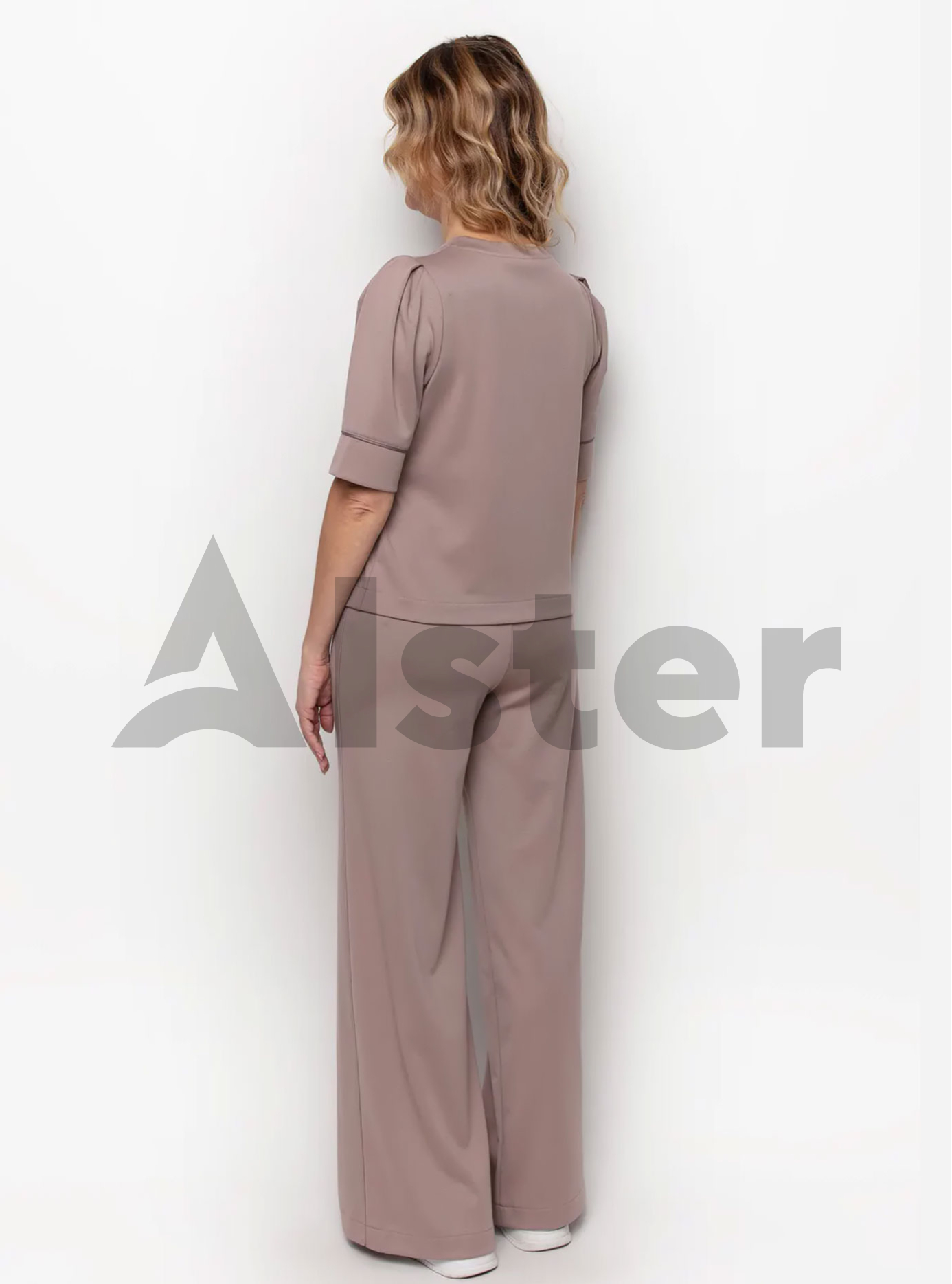 Женский трикотажный костюм однотонный весна/лето Бежевый L (102-001-07): фото - Alster.ua