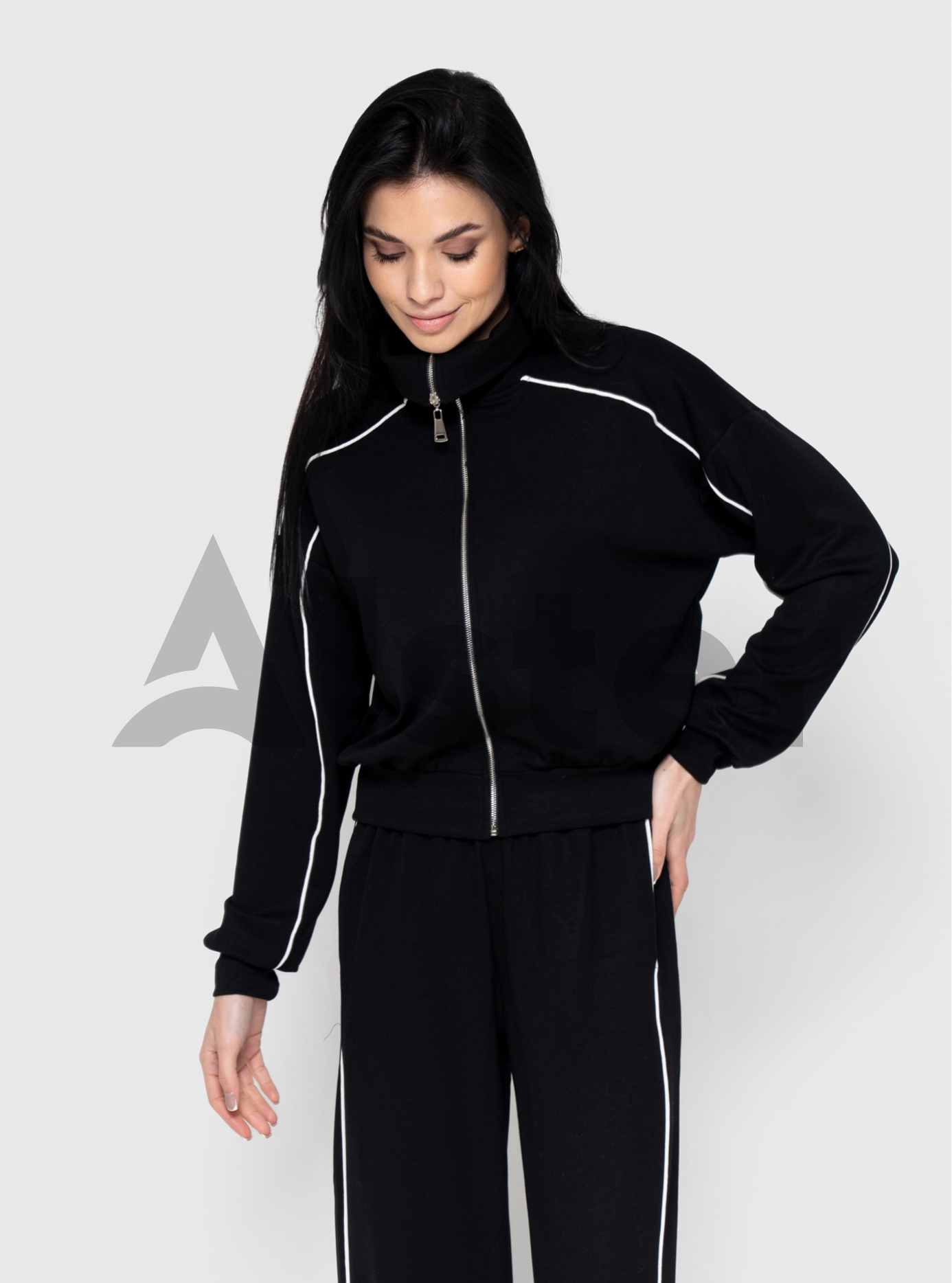 Стильный трикотажный женский костюм 138 Sevilen Чёрный 40 (S138-03): фото - Alster.ua