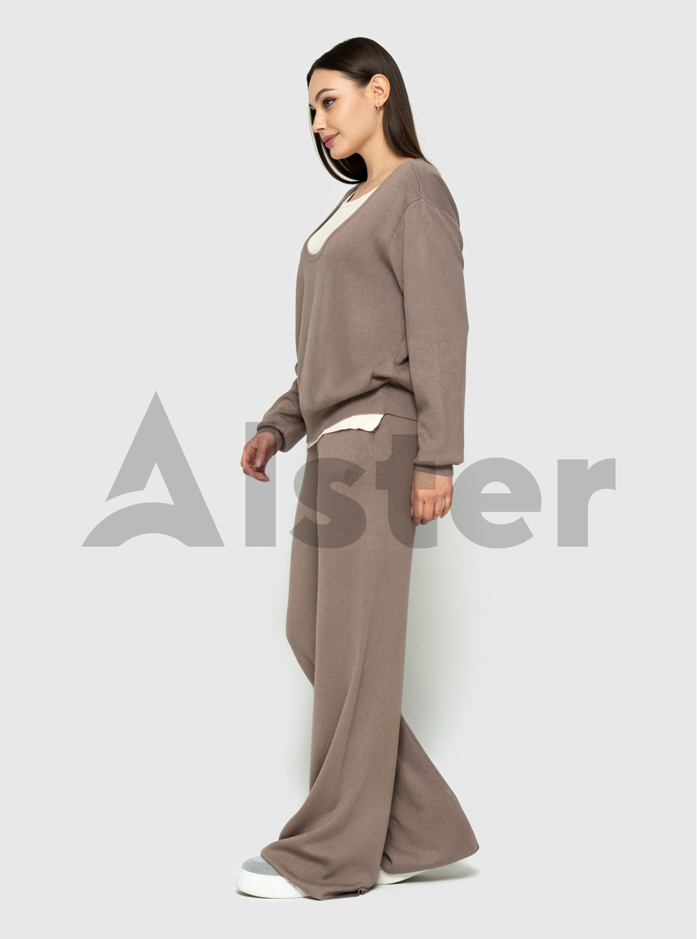 Трикотажный женский костюм 2515 Тёмный бежевый L (A2515-04): фото - Alster.ua