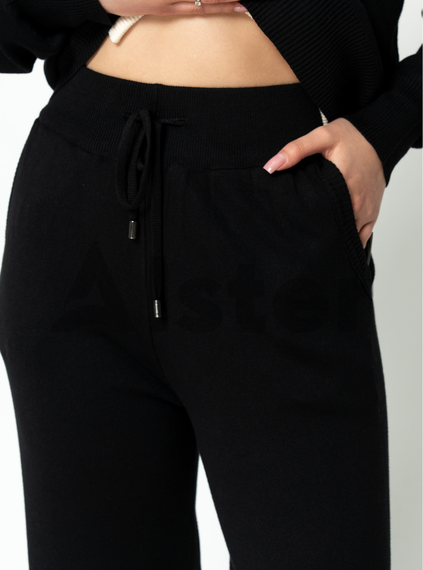 Трикотажный женский костюм 2515 Чёрный M (A2515-01): фото - Alster.ua