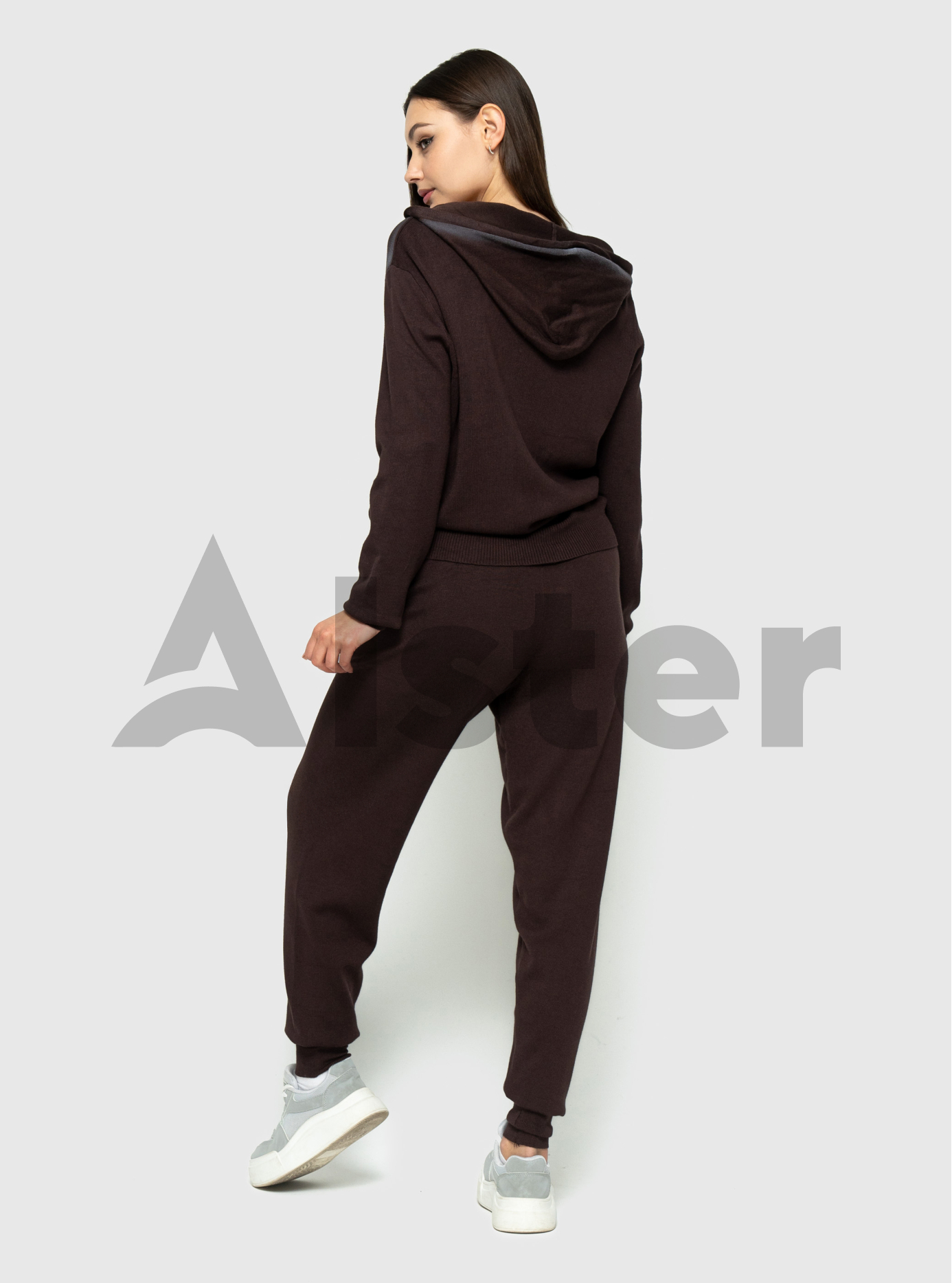 Трикотажный женский костюм тройка 2519 Шоколадный M (A2519-01): фото - Alster.ua