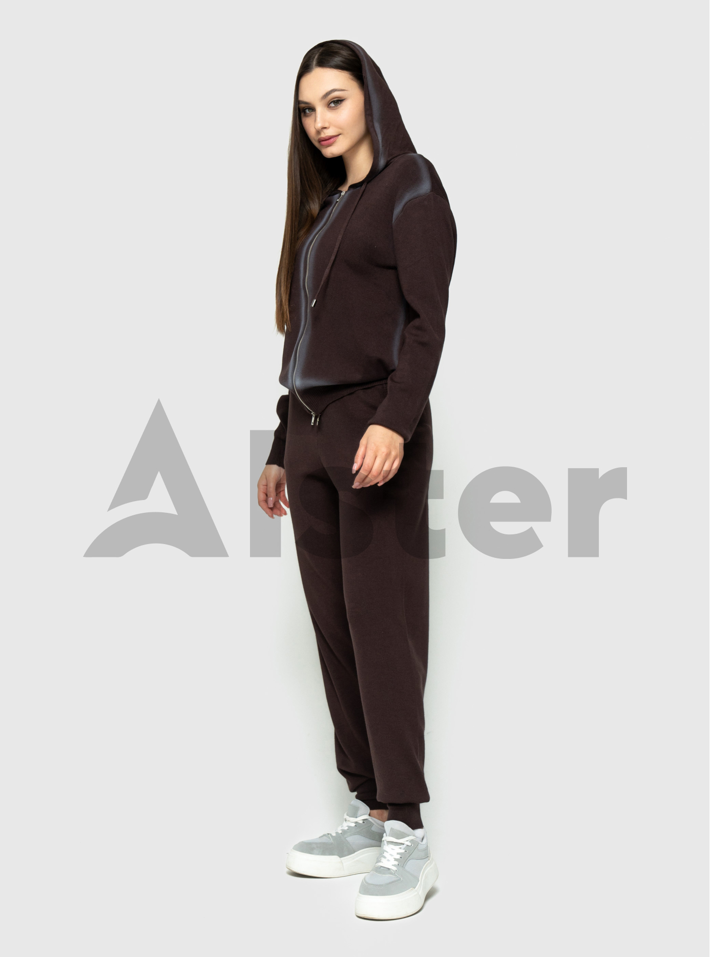 Трикотажный женский костюм тройка 2519 Шоколадный M (A2519-01): фото - Alster.ua