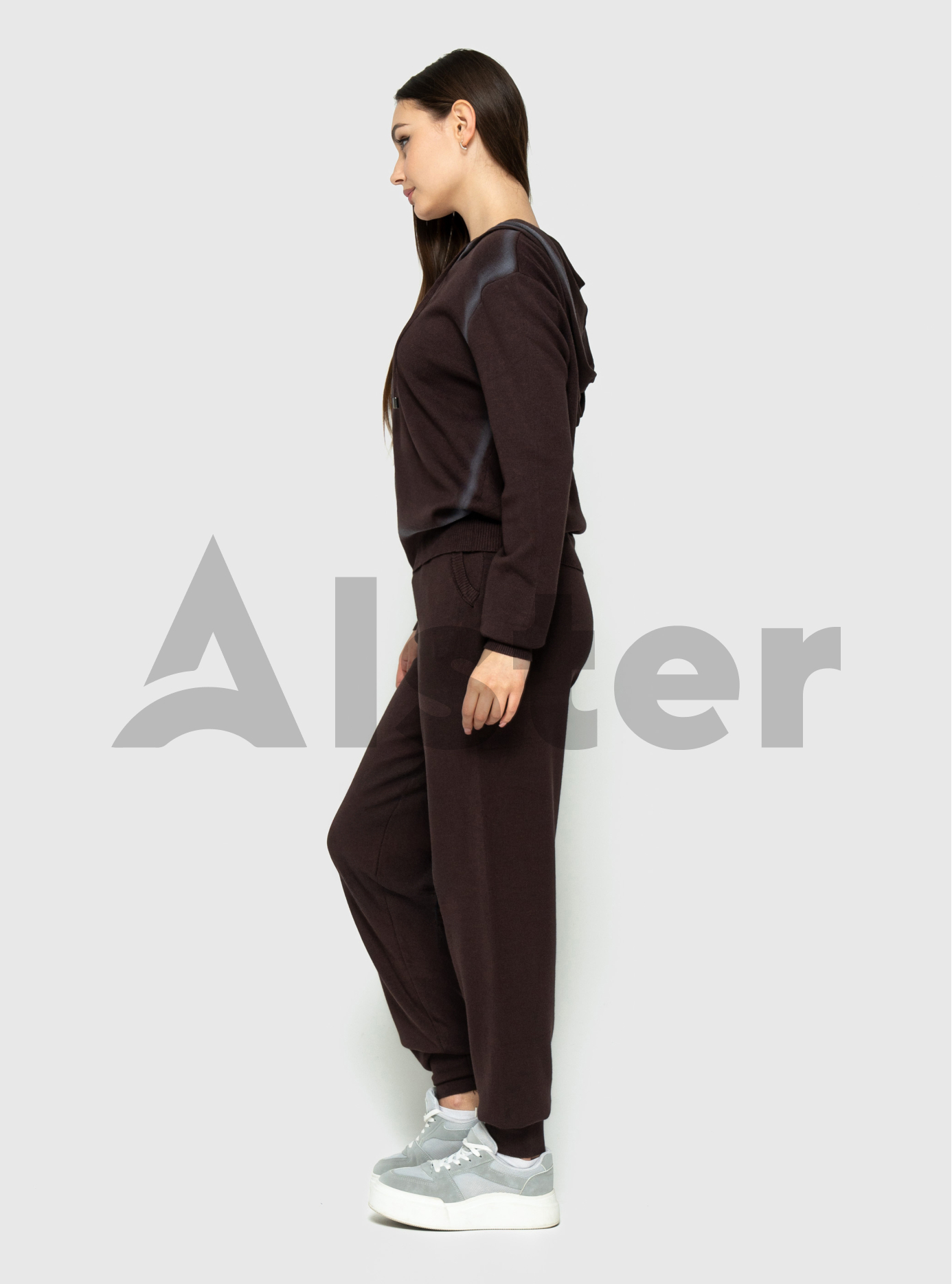 Трикотажный женский костюм тройка 2519 Шоколадный M (A2519-01): фото - Alster.ua