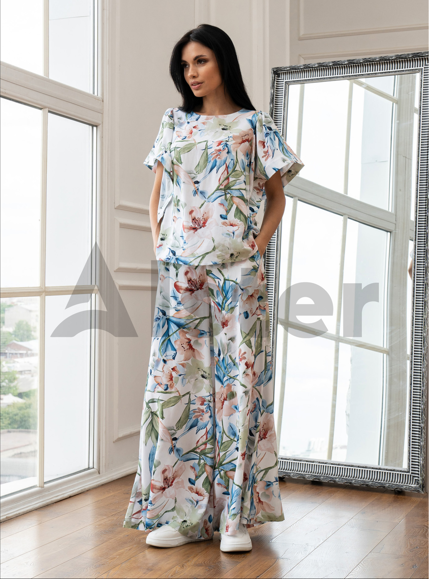 Стильный трикотажный женский костюм Samange K-033 Молочный L (K-033-03): фото - Alster.ua