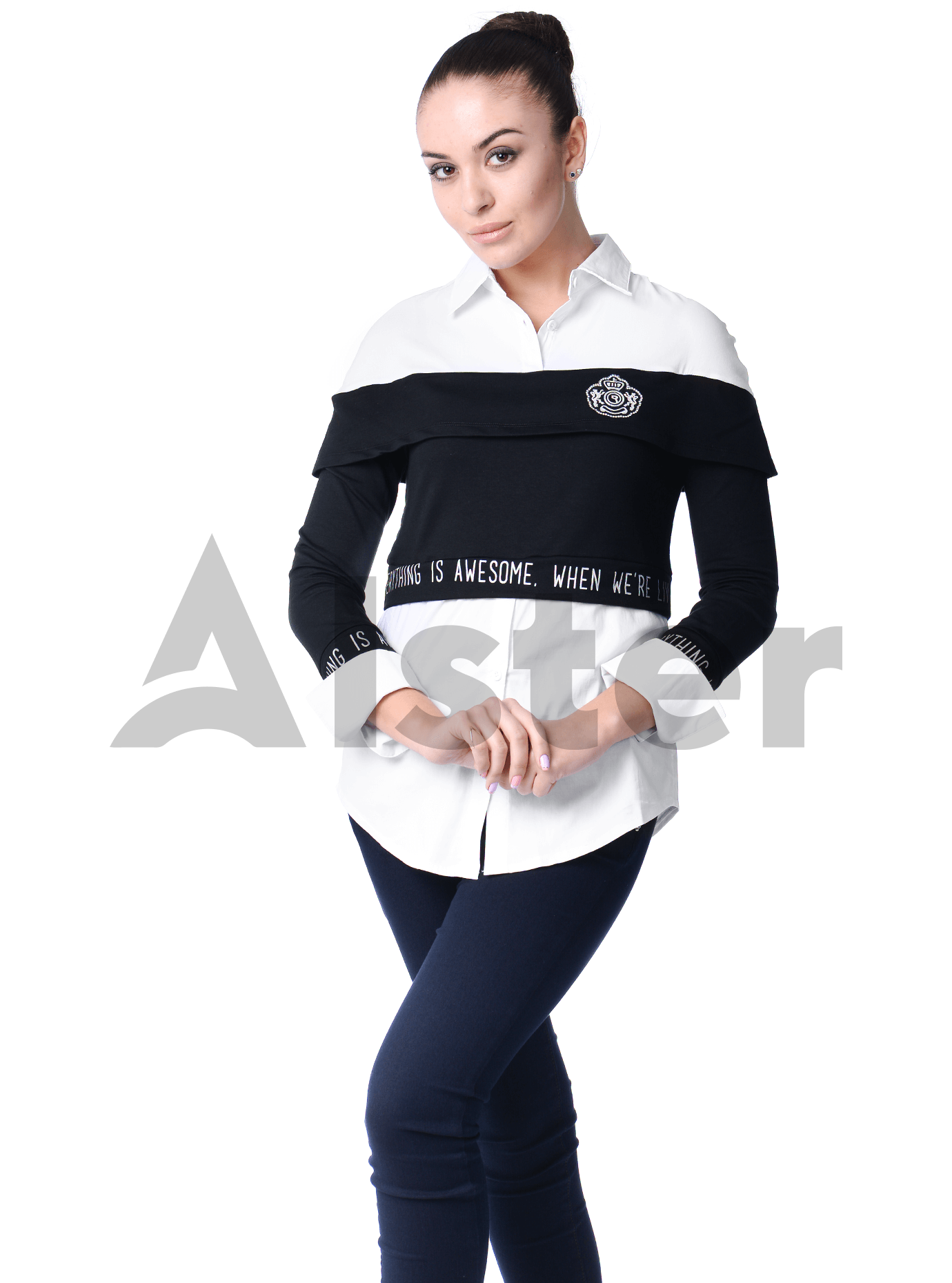 Рубашка женская Серый 42 (01-O17022): фото - Alster.ua