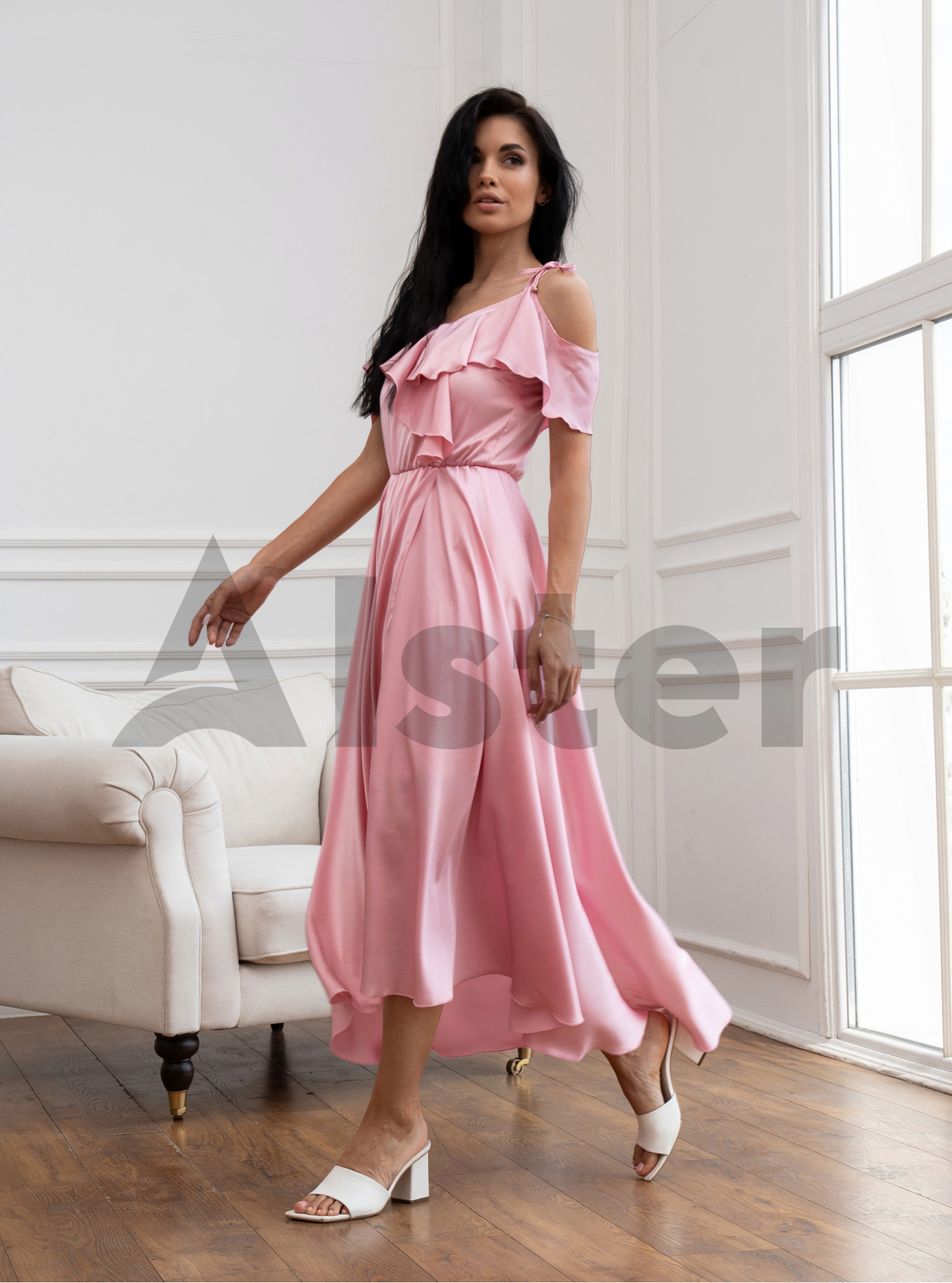 Длинный сарафан 777 с завязками атлас Пудра S (A777-5-01): фото - Alster.ua Длинный сарафан 777 с завязками атлас Пудра S (A777-5-01): фото - Alster.ua