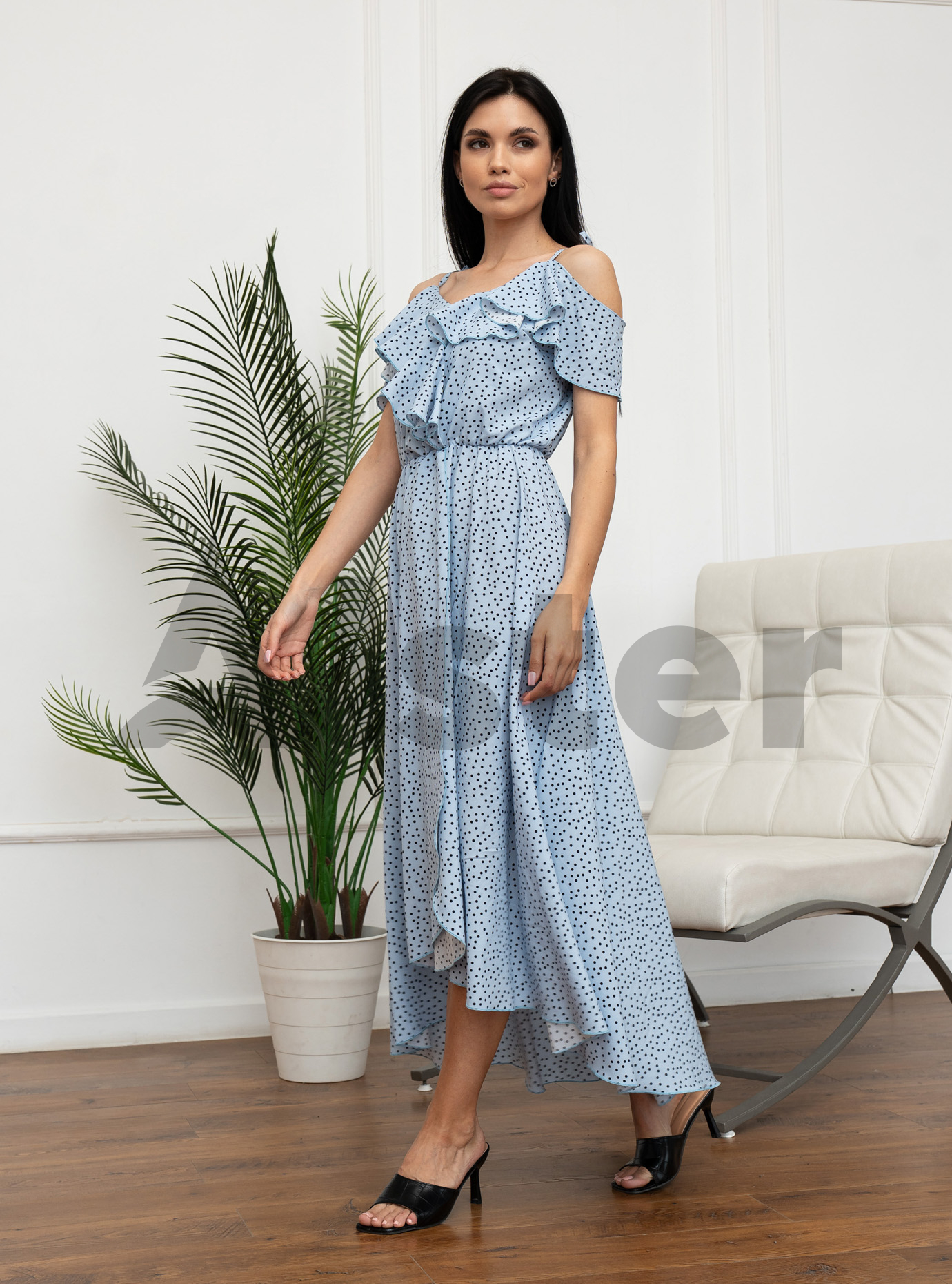 Длинный сарафан 777 с завязками Светло-голубой M (A777-3-10): фото - Alster.ua