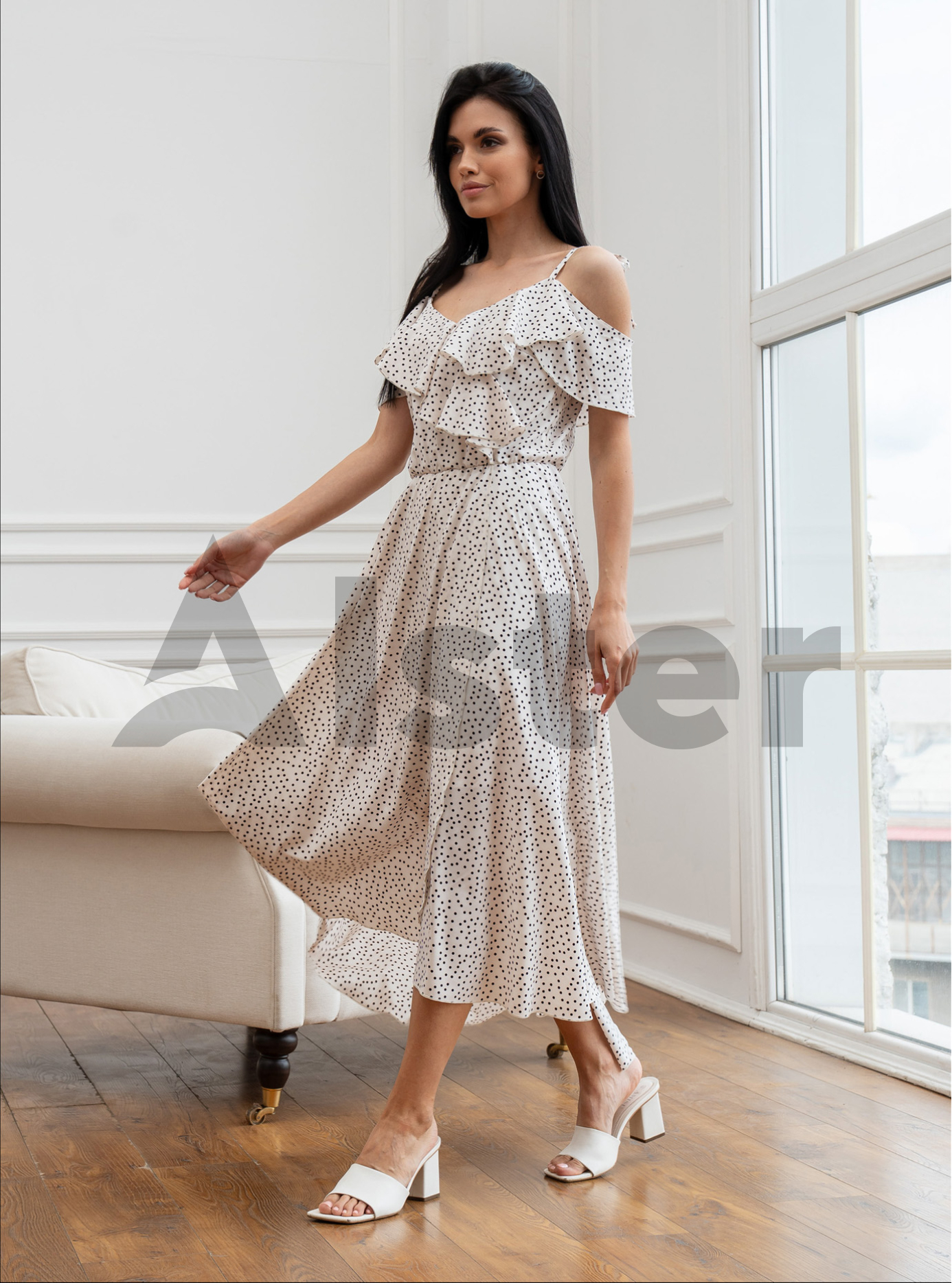 Длинный сарафан 777 с завязками Молоко L (A777-3-07): фото - Alster.ua